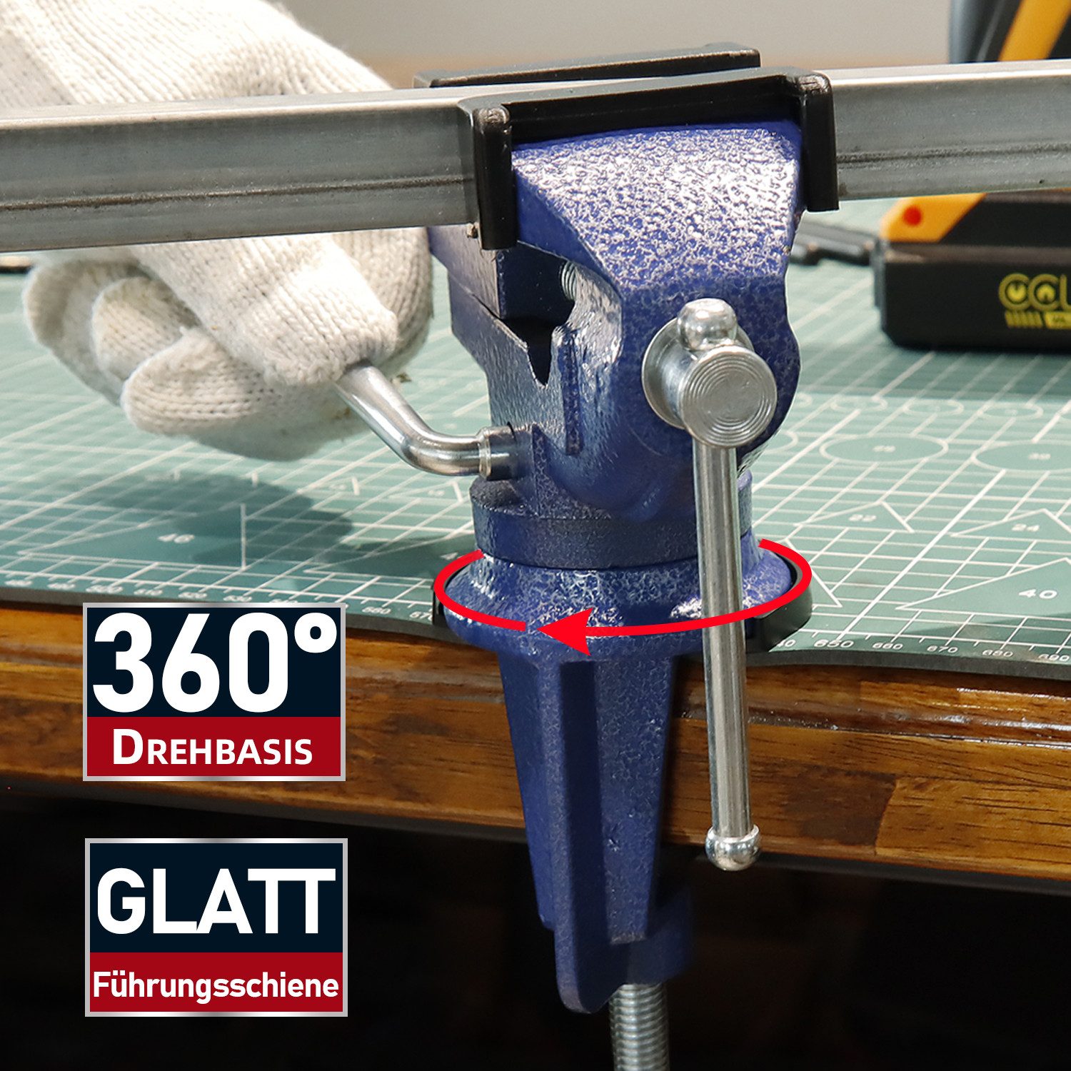 CCLIFE Schraubstock Schraubstock Drehbar 50/70mm Werkbankschraubstock Parallelschraubstock