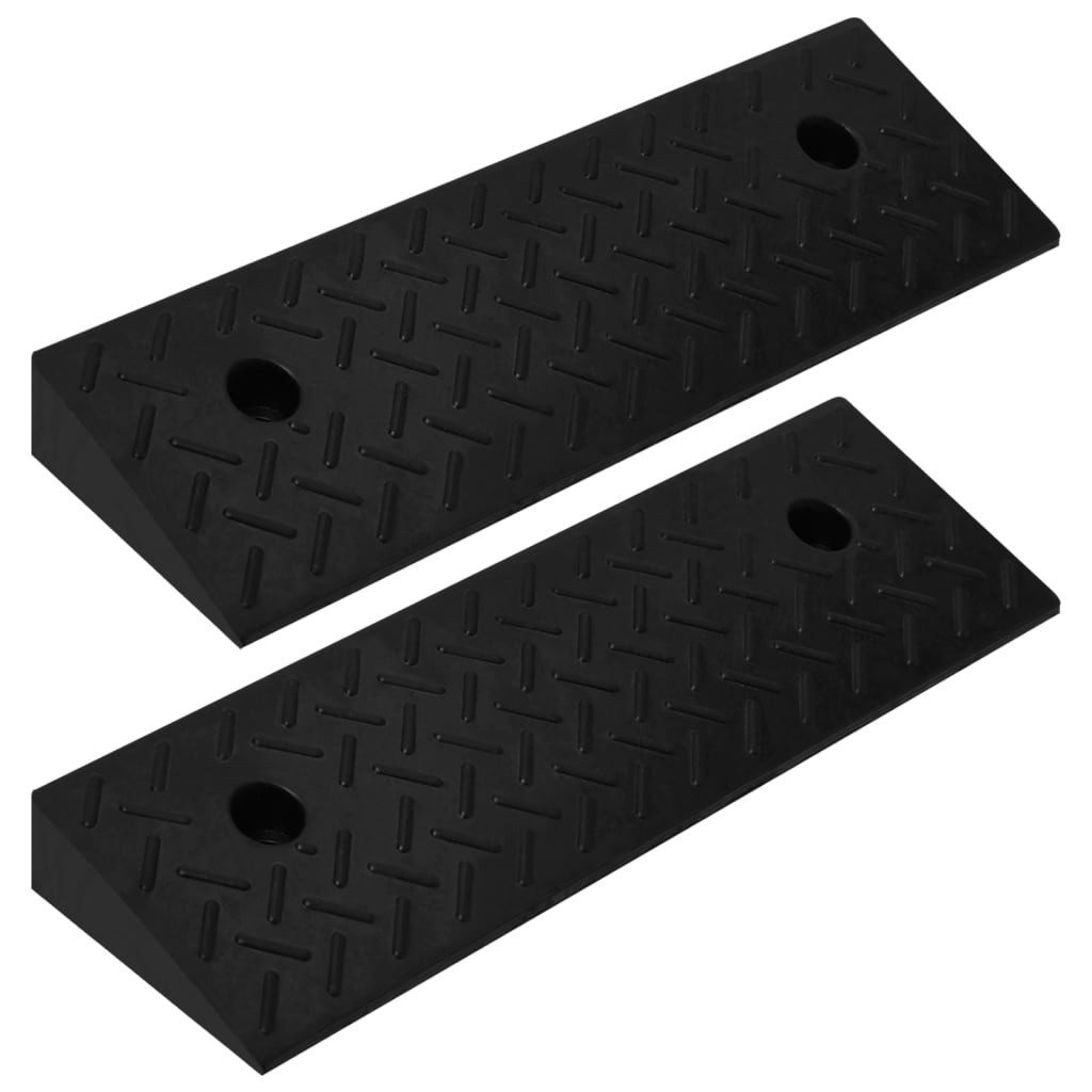 Parkschwelle Bordsteinrampen 2 Stk 50x17,5x5 cm Gummi
