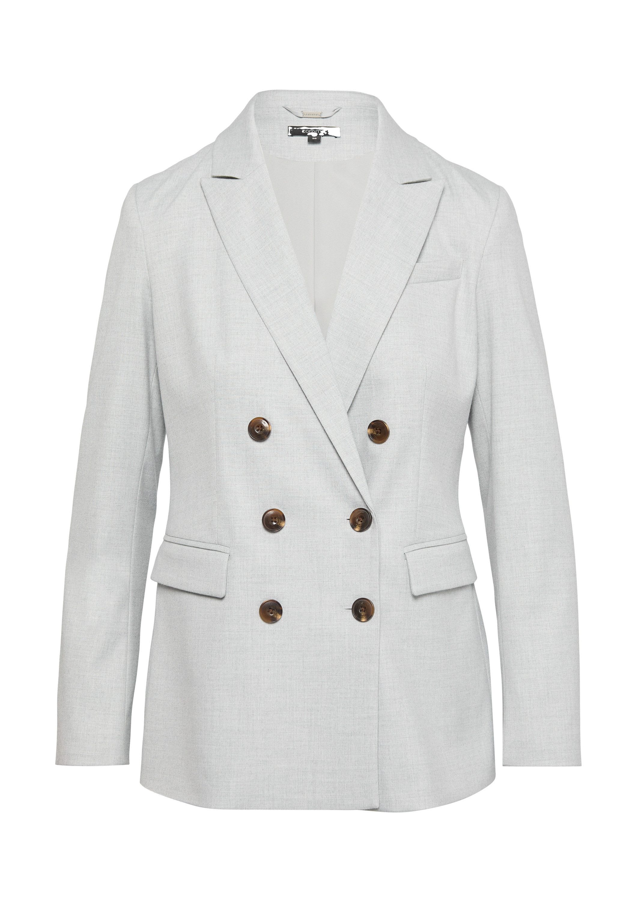 comma Jackenblazer Indoor-Blazer Doppelreihiger Blazer aus fließendem Flanell