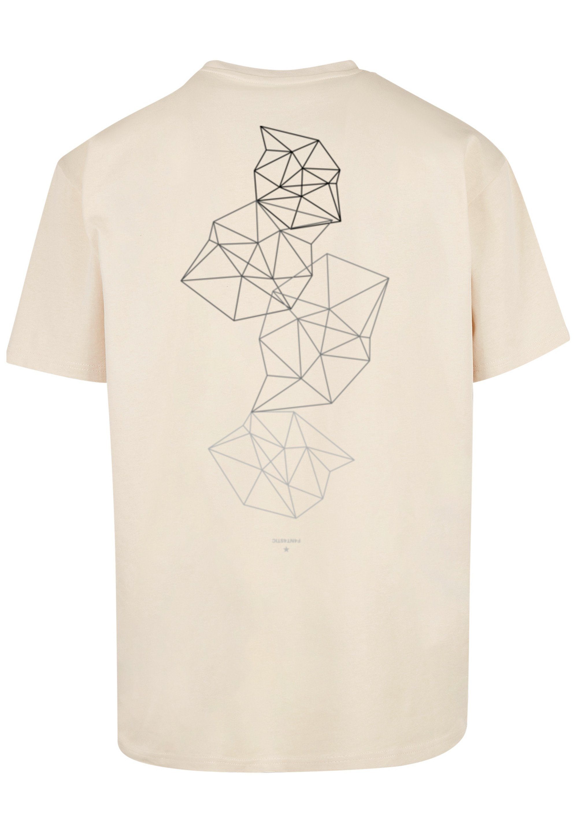 F4NT4STIC T-Shirt Geometric Print Abstract sand