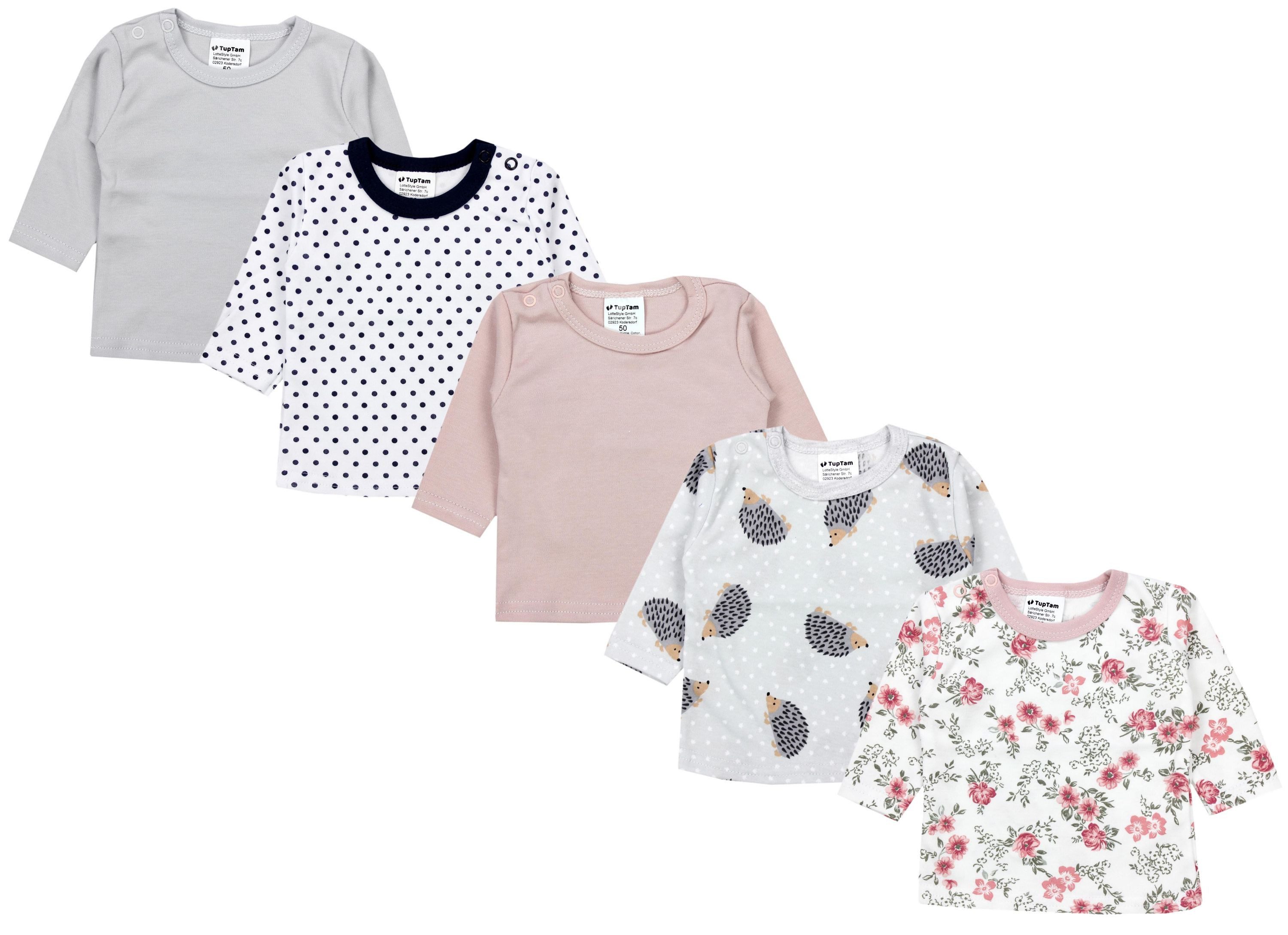 Langarmshirt TupTam Baby Mädchen Langarmshirt Gestreift 5er Set