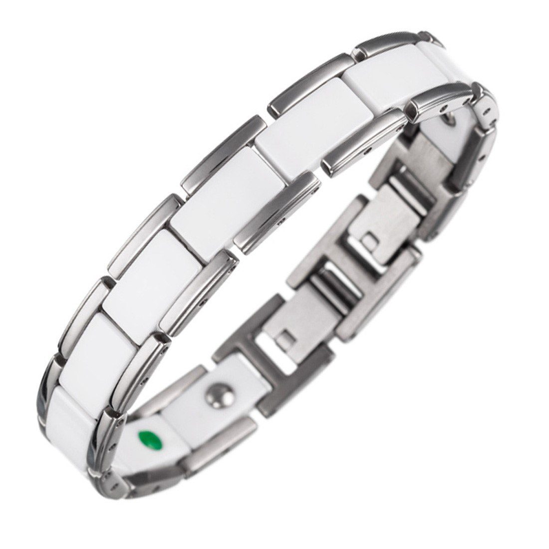 Armband Lunavit Magnet Jade Armband silber-weiß Lunavit Olymp