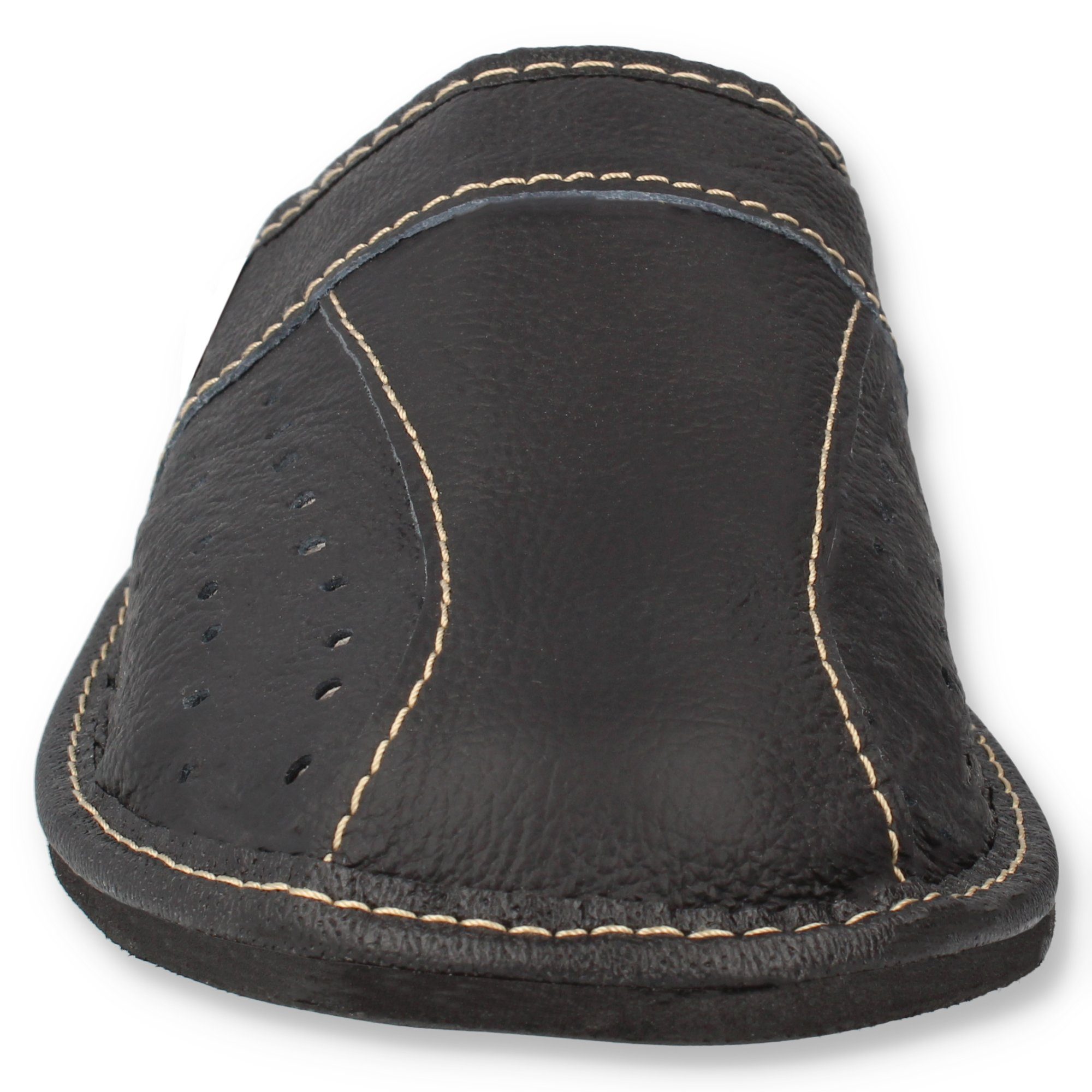filsko Wolmar Herren Hausschuh (1 Paar, Obermaterial aus Leder) bis Schuhgröße 50, Pantoffeln, Slip-On