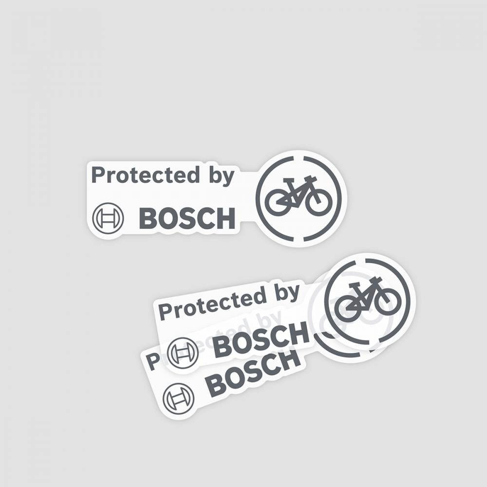 BOSCH Fahrradschutzhülle Bosch eBike Aufkleber "protected by Bosch" 10er Set - Schutz & Diebsta