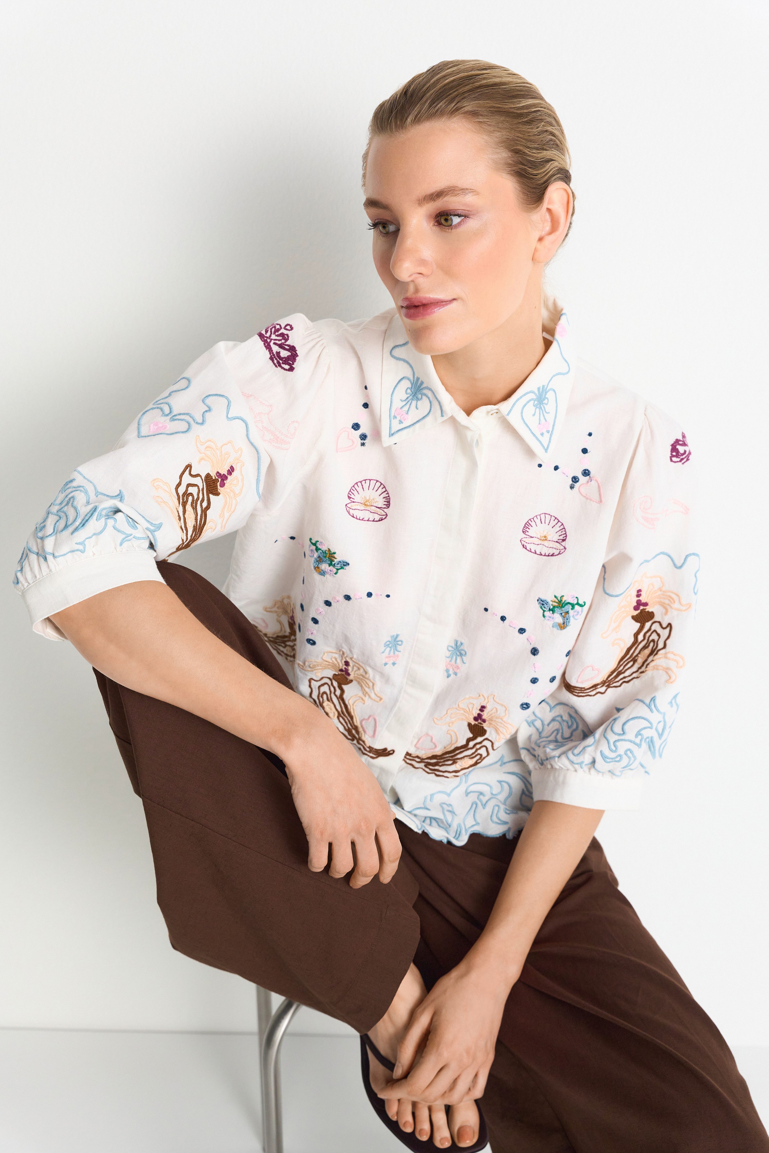 RICHROYAL Klassische Bluse Regular fit mit Stickereien – Bild 3 von 5