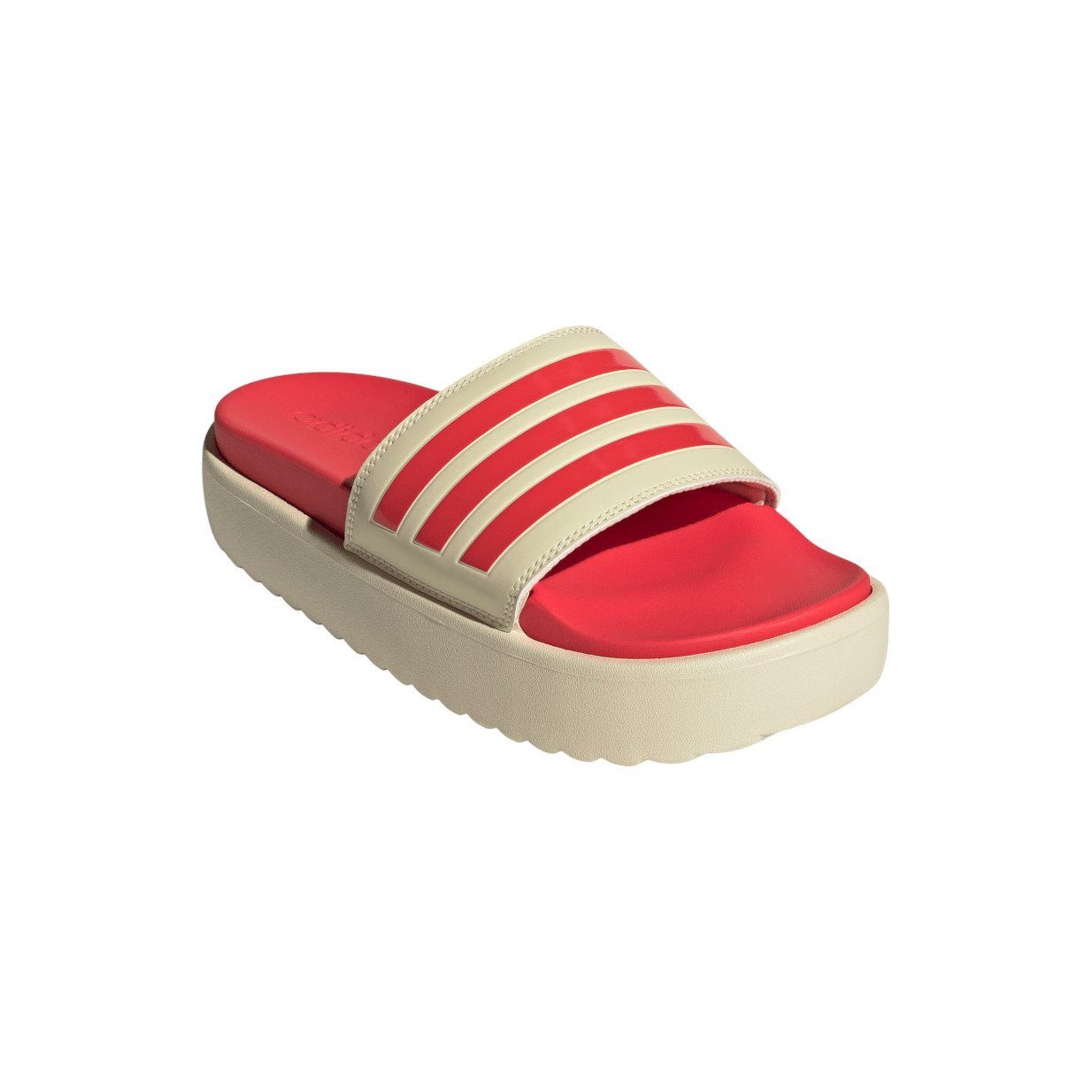 Adilette Platform beige/rot Damen - 1 Paar Badeschuh