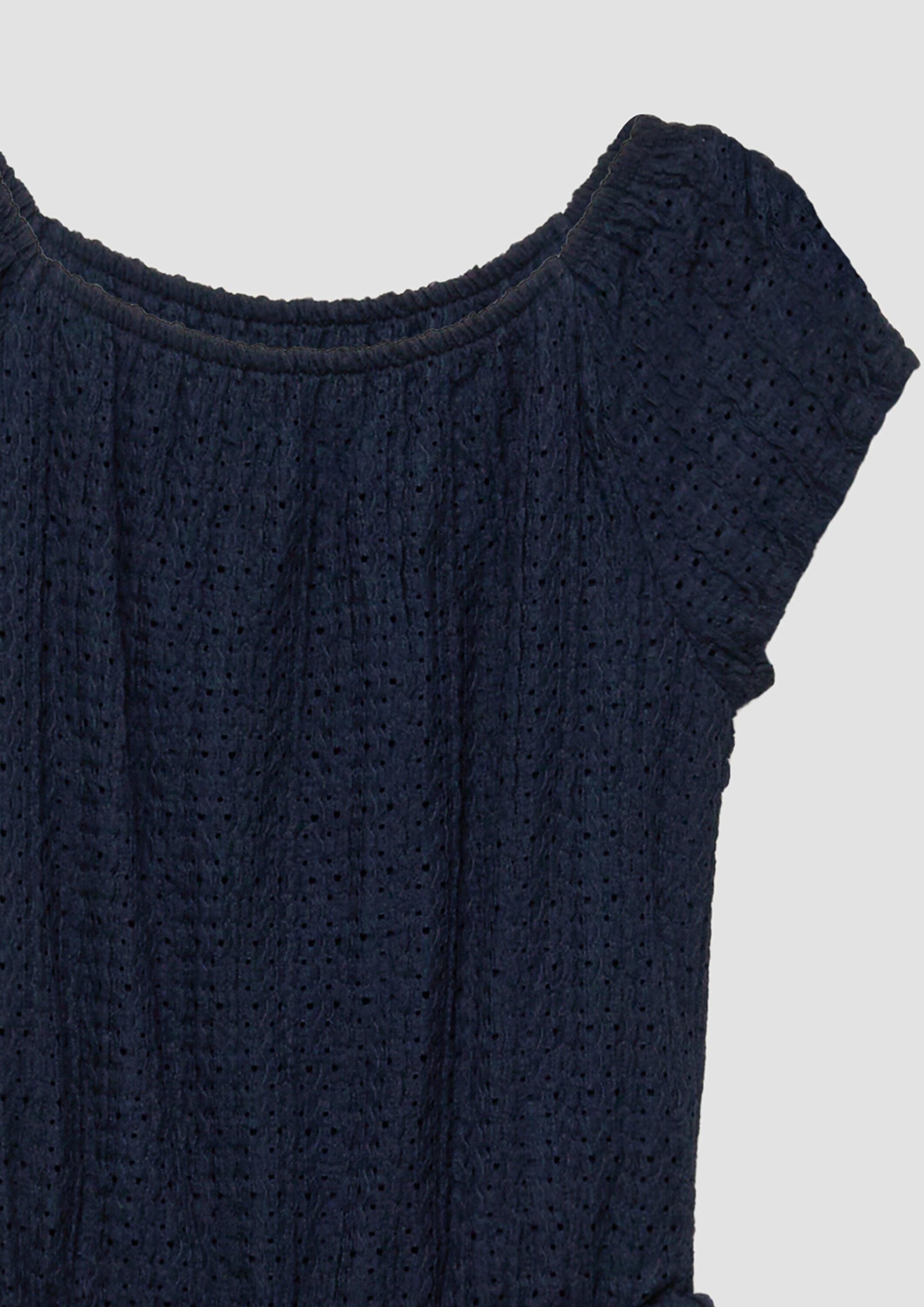 s.Oliver Jumpsuit Overall Strukturierter Overall mit Lochmuster und Volants