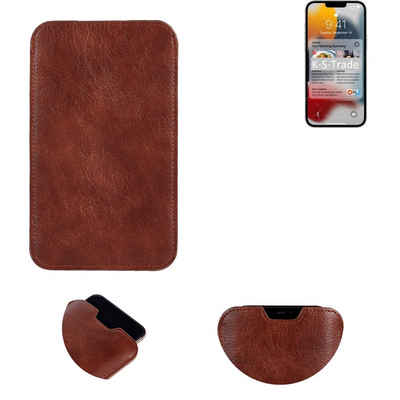 K-S-Trade Handyhülle für Apple iPhone 13 Pro Max, Schutzhülle Handyhülle Handytasche Kunstleder Sleeve in braun