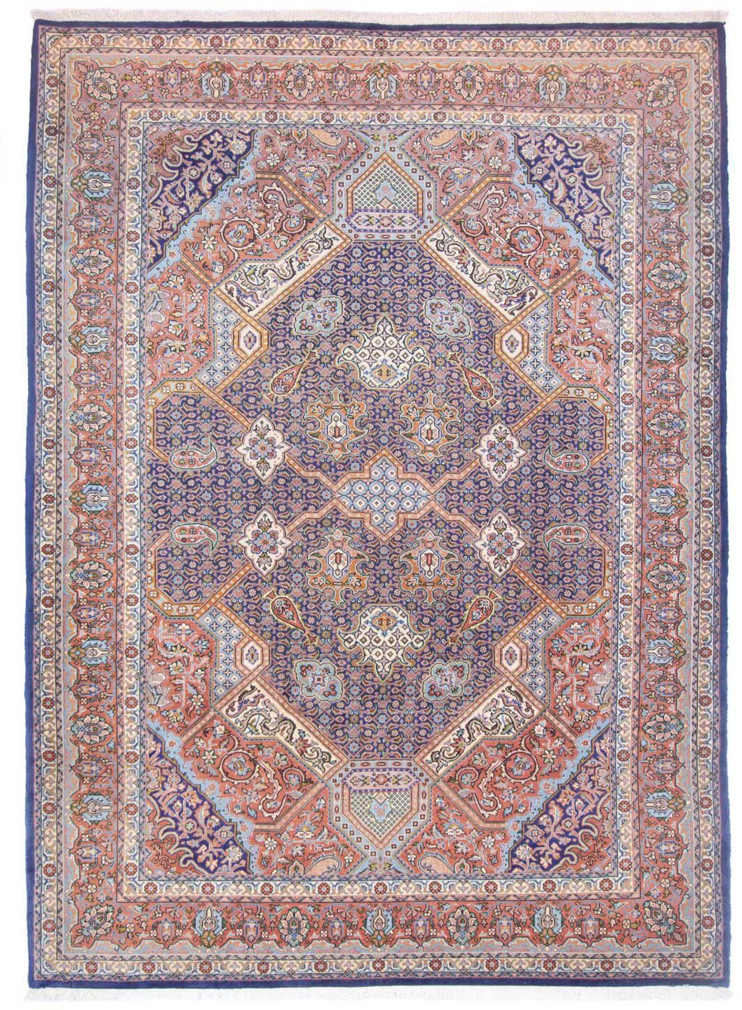 Blu Wollteppich Keshan 215 cm, Medaillon morgenland, x 305 10 rechteckig, mm, mit Höhe: Unikat Zertifikat