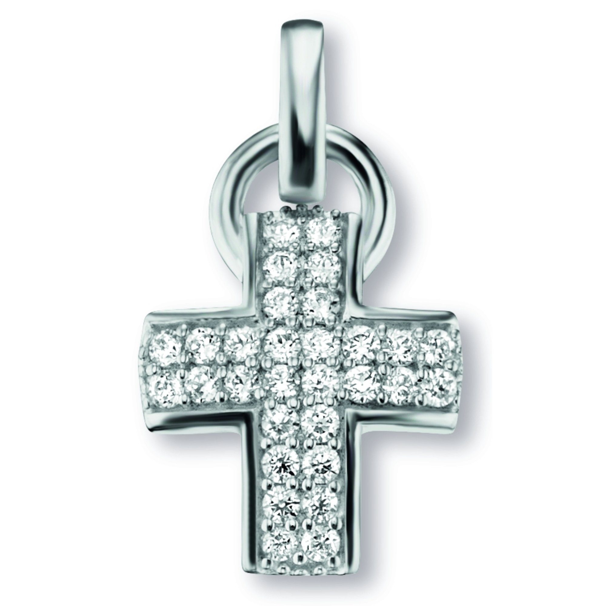 Anhänger Silber Zirkonia Kettenanhänger Schmuck Silber, 925 Damen Kreuz aus ONE ELEMENT