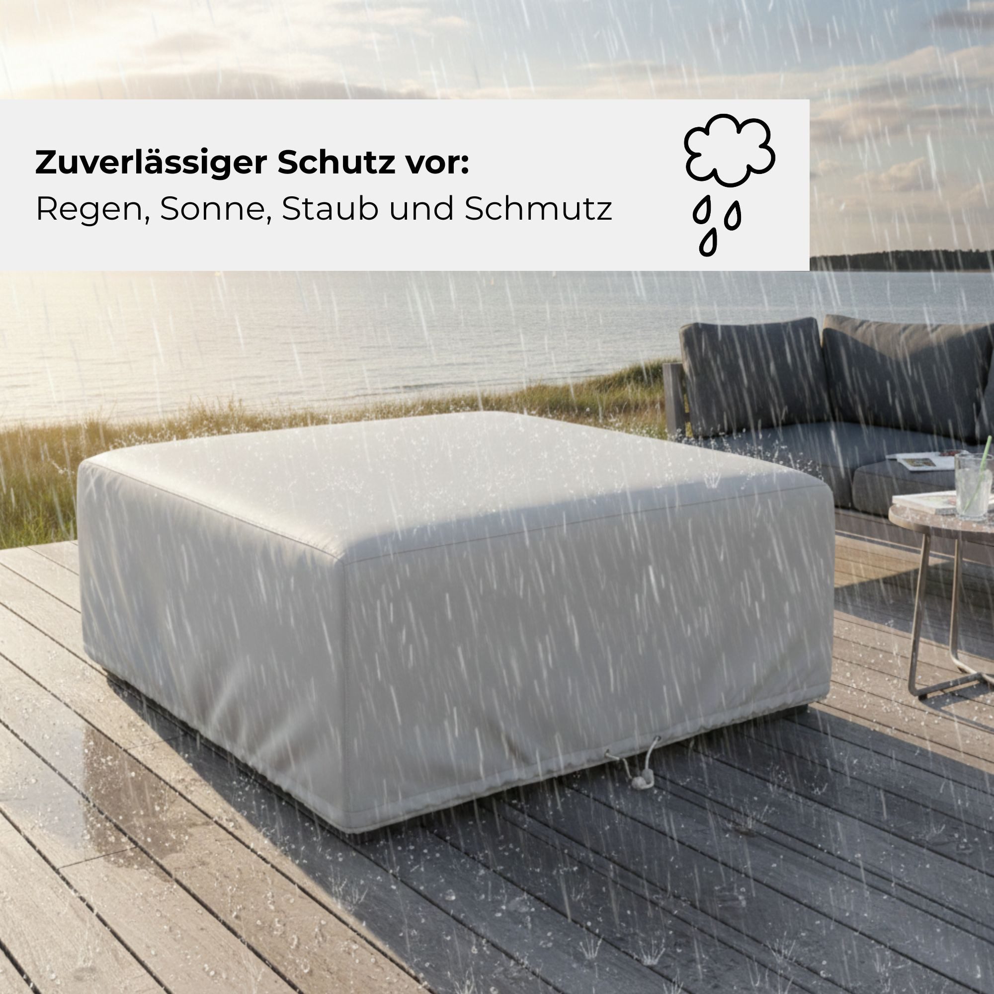 KETTLER Gartenmöbel-Schutzhülle Kettler Abdeckhaube Royal für Gartensessel Hocker 110 x 98 x 42 cm – Bild 5 von 5