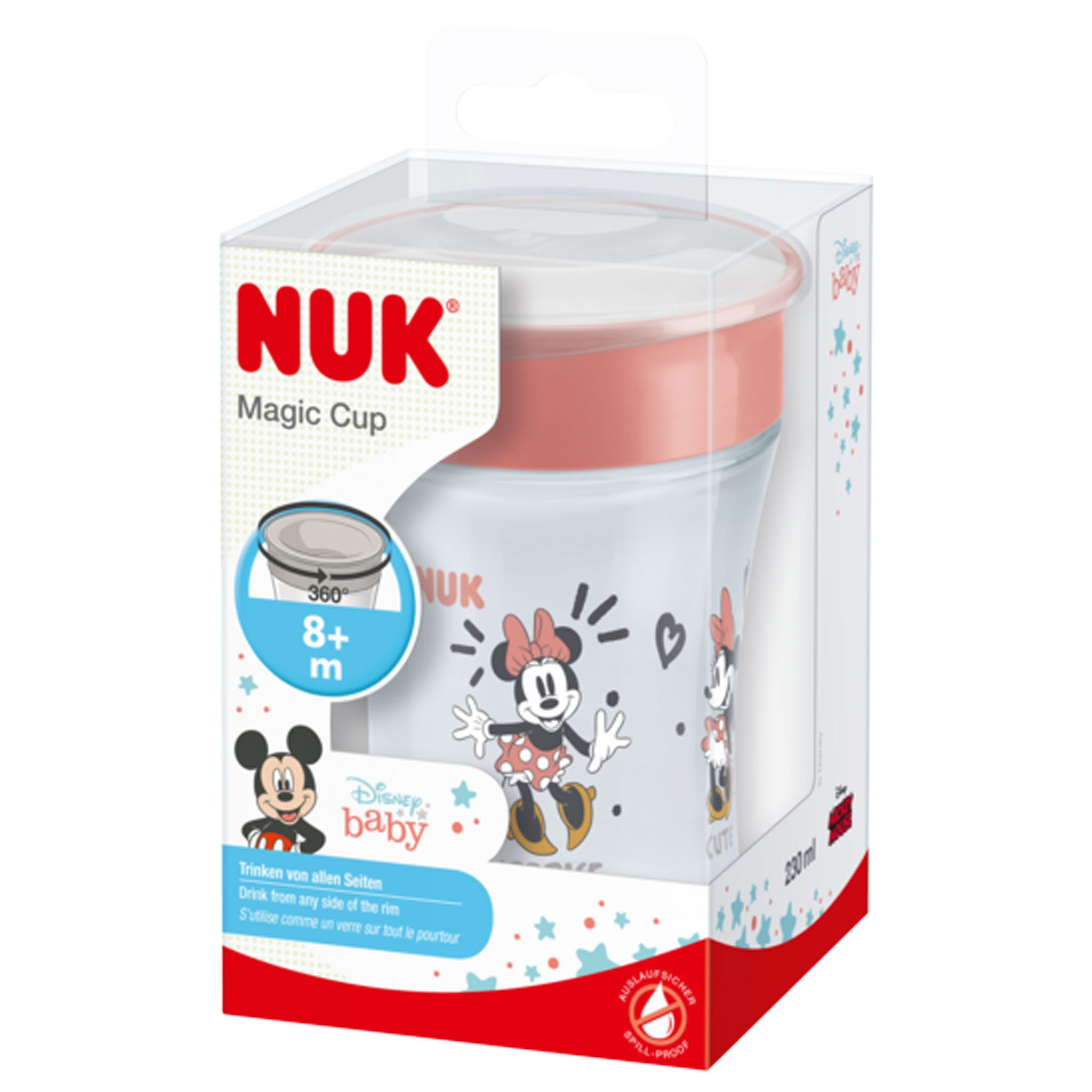 NUK Babyflasche NUK Perfect Match Babyflasche + Disney Mickey Mouse Magic Cup 230ml