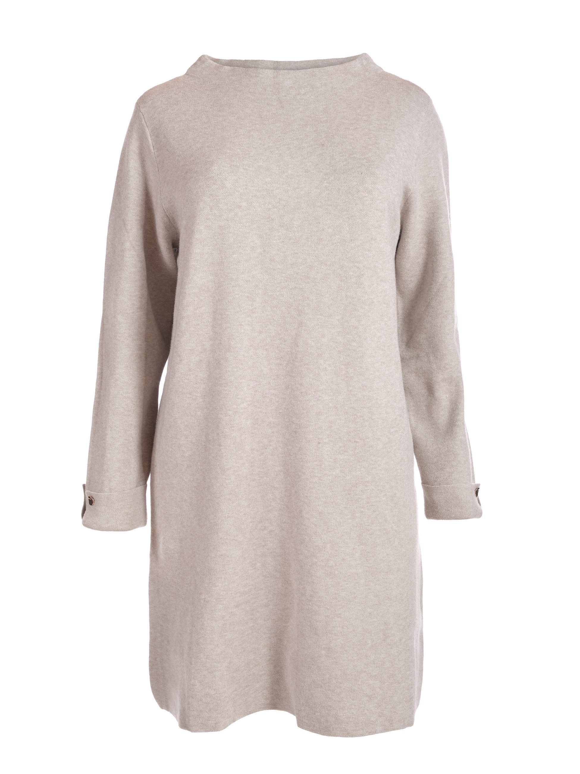 PEKIVESSA Strickkleid Feinstrickkleid gerader Schnitt fester Strick weicher Griff