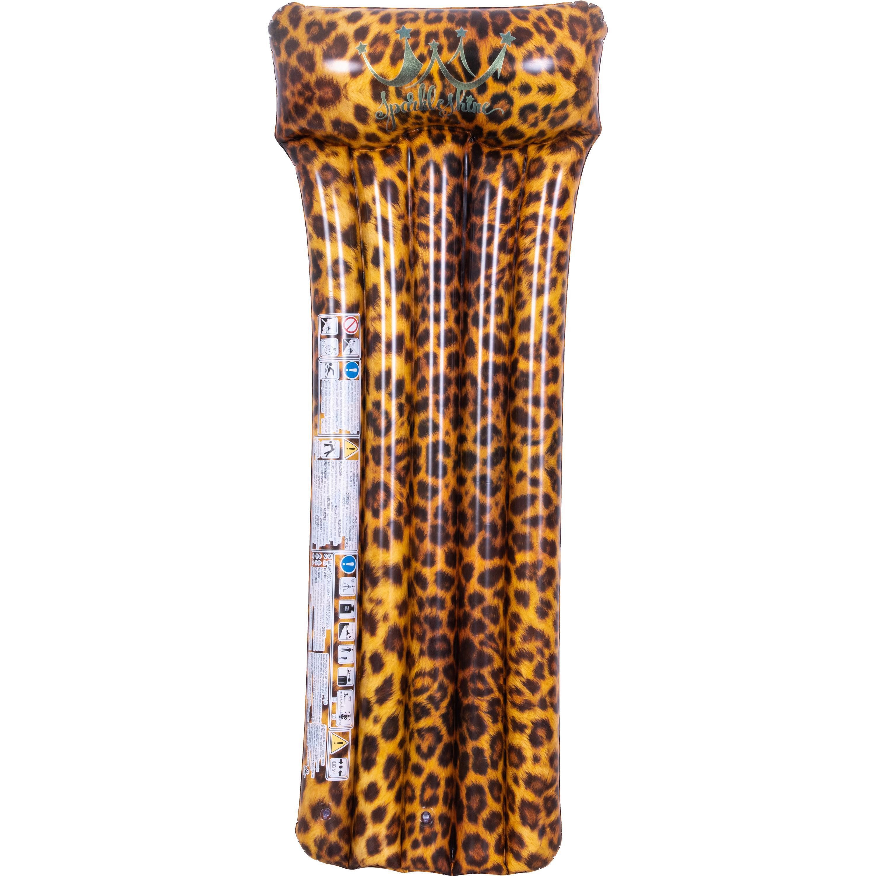 SunClub Badeinsel Leopard aufblasbar, (Packung, 1-St), 169x69x25 cm mit 2 Luftkammern