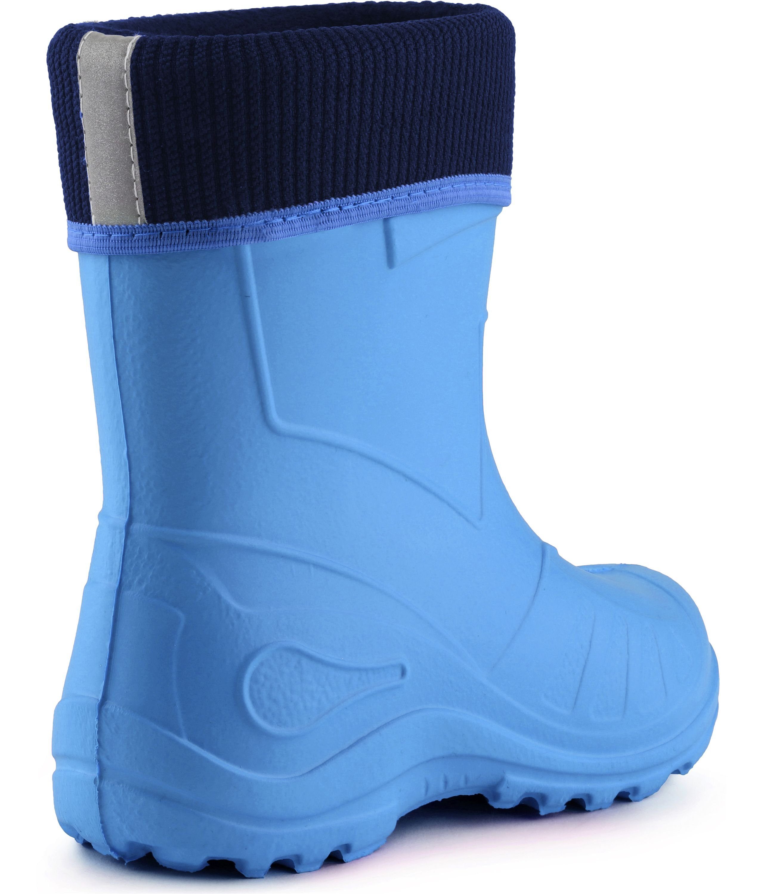 Gummistiefel KL058 Kinder Gefüttert Thermo Ladeheid Gummistiefel EVA Hellblau Federleichte