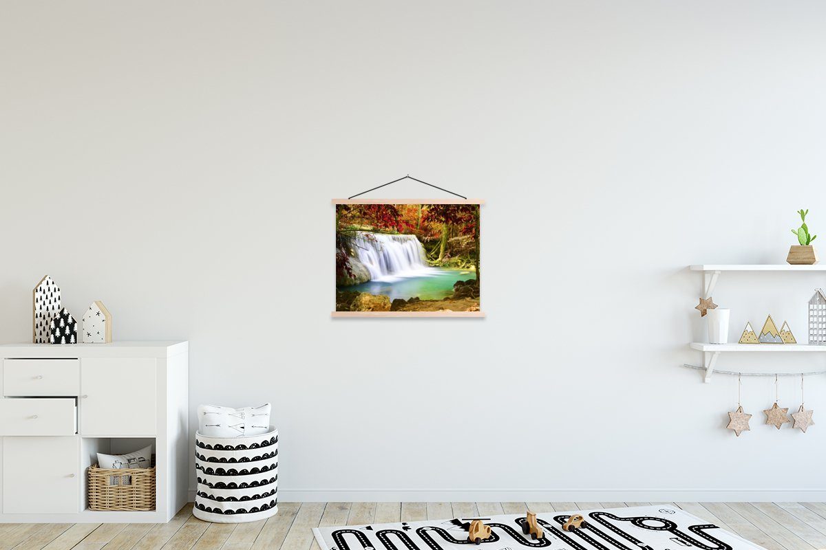 (1 Wohnzimmer, Posterleiste, Magnetisch Wasserfall für - St), Natur, Textilposter Poster MuchoWow - Bilderleiste, Herbst