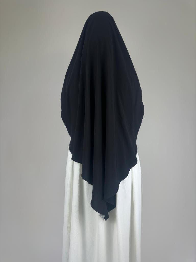 Aymasal Kopftuch Einlagiger Seide Medine Hiba Khimar Mode schwarz Seide islamische Medina
