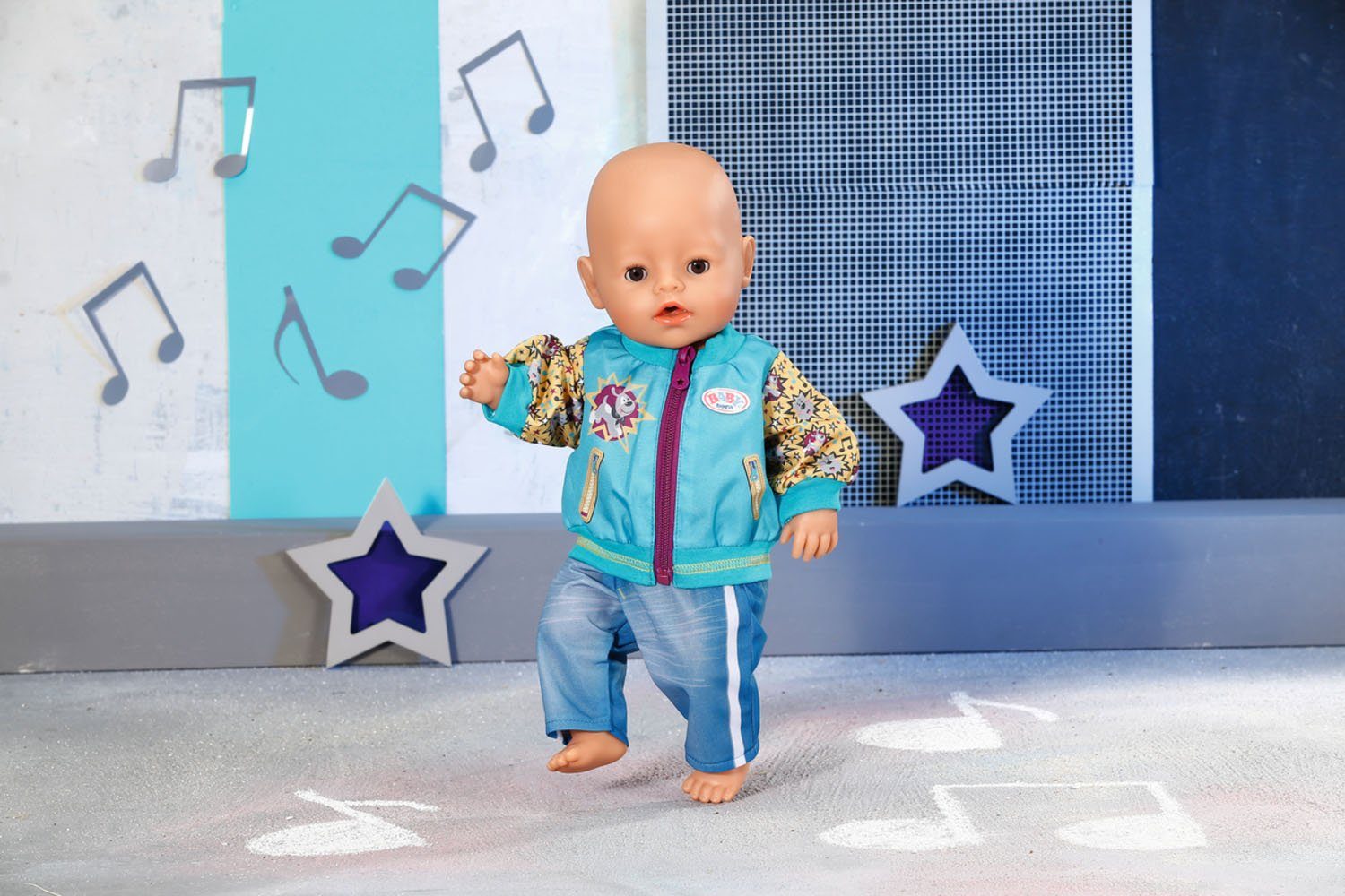 43 Jacke, cm, mit mit Baby Outfit Kleiderbügel Born Puppenkleidung