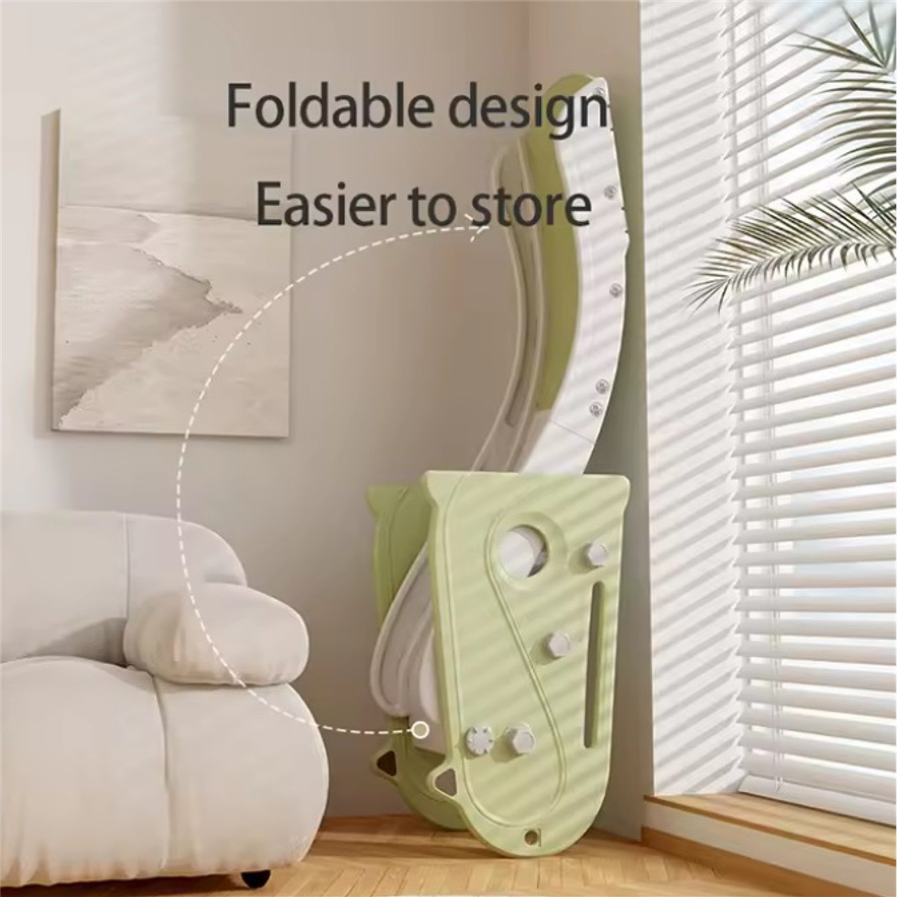 TikTakToo Indoor Foldable Slide, Pastel, Garden Slide, Children's Slide, Motor Skills Trainer (with Basketball Hoop, Play Set), Indoor and Outdoor Playground