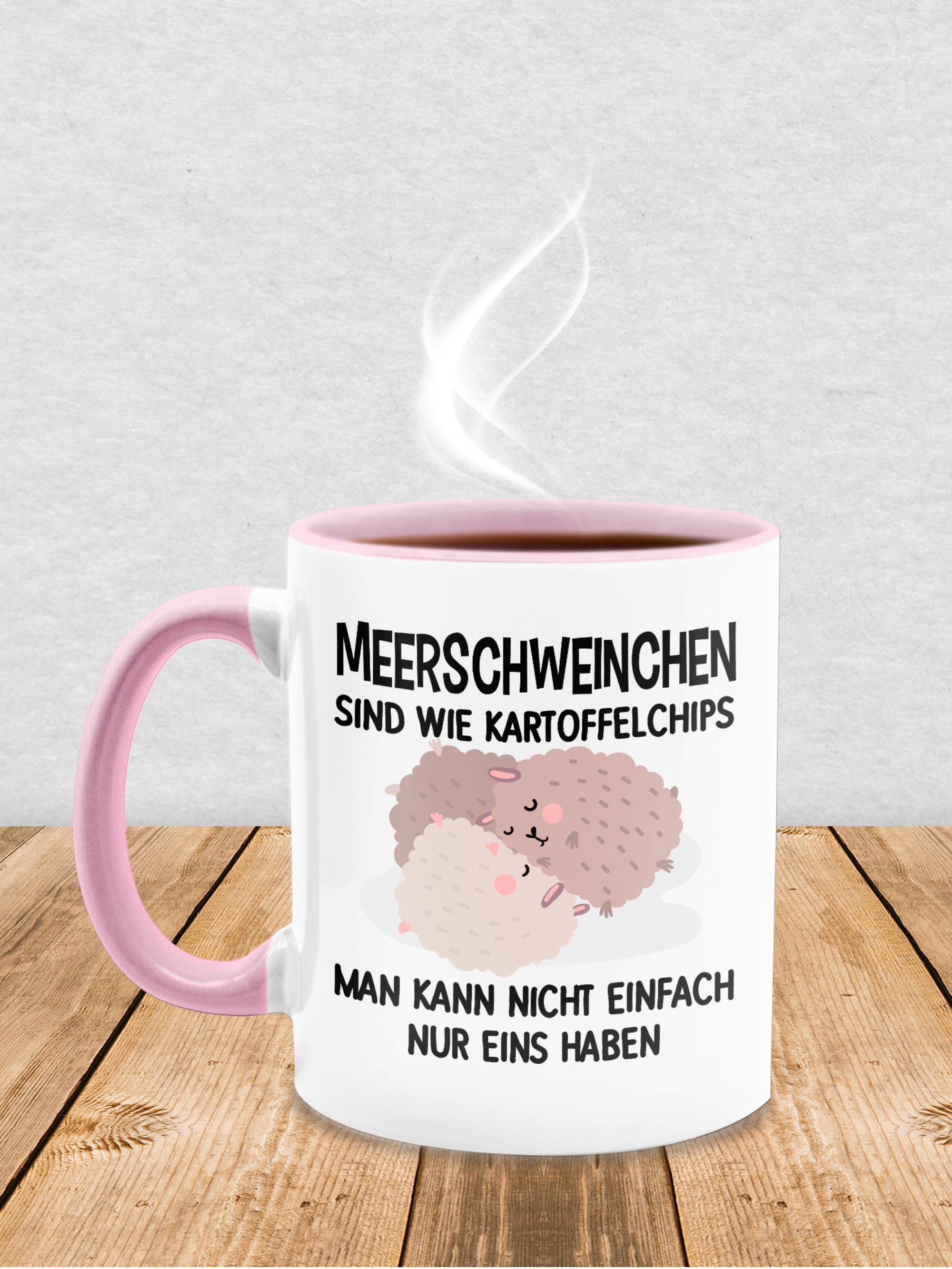 Rosa Motiv, 1 Statement Lustiges Keramik, Tasse Meerschweinchen Shirtracer