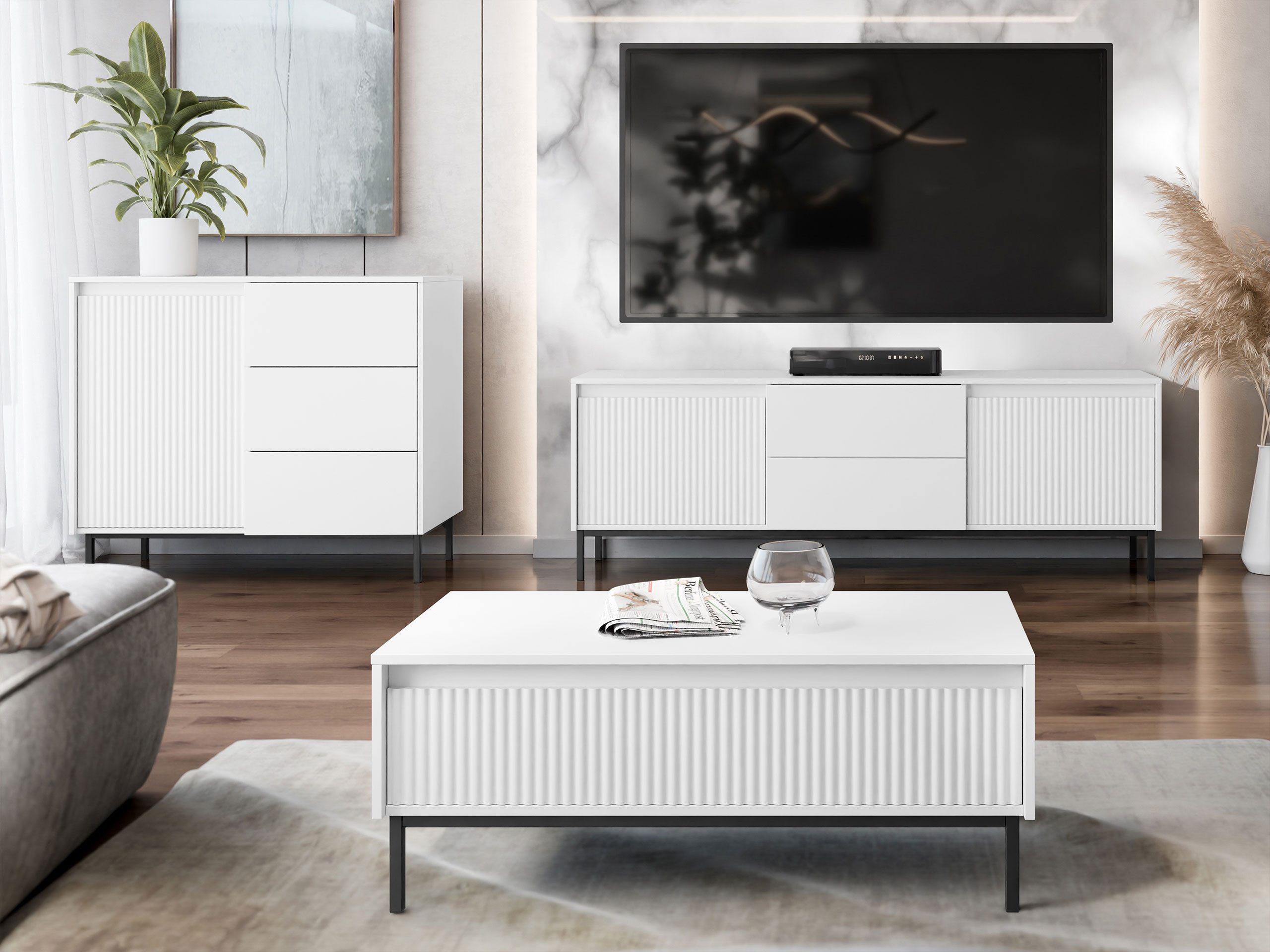 MIRJAN24 Wohnzimmer-Set Ozmi II, (Kommode, TV-Lowboard, günstig online kaufen