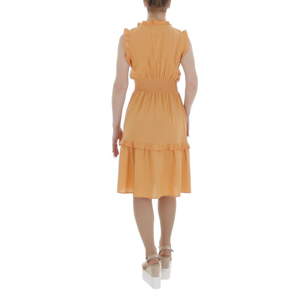 Ital-Design Sommerkleid Damen Freizeit Stufenkleid (85941323) Rüschen Sommerkleid in Orange