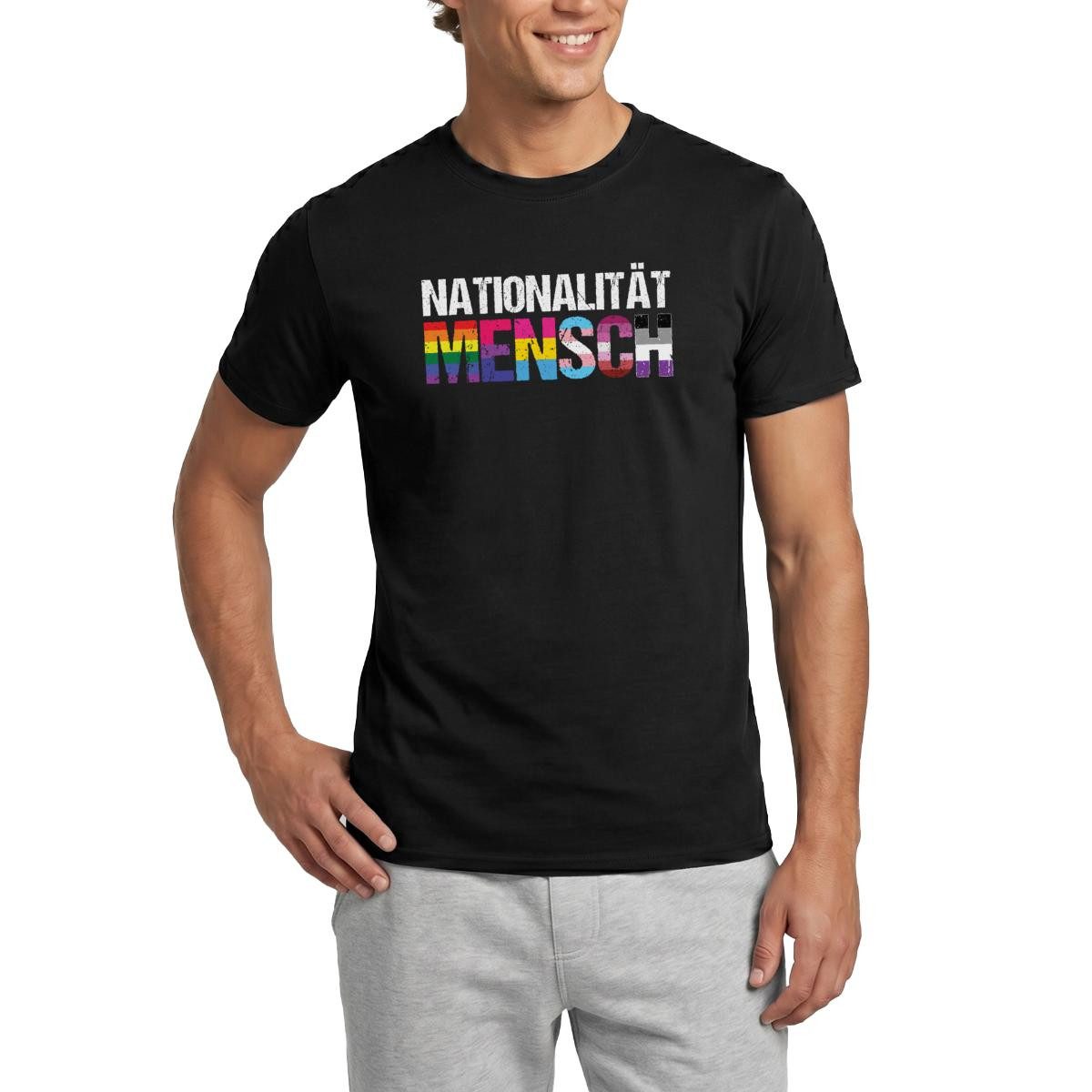 Spreadshirt T-Shirt Nationalität Mensch Pride LGBTQ+ Männer T-Shirt (1-tlg)