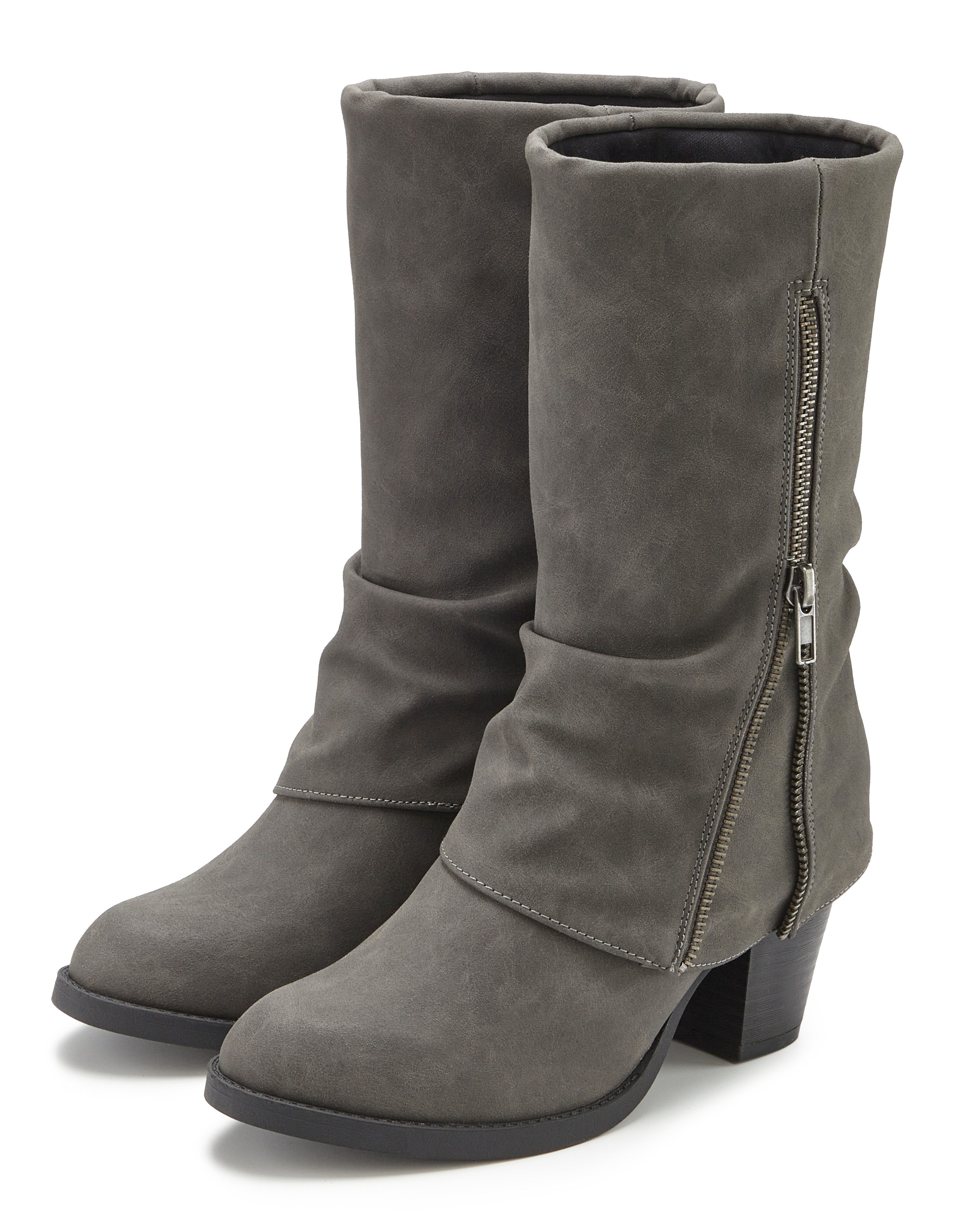 LASCANA Stiefelette, Boots, Cowboy-Stiefel, Stiefel NEU mit Blockabsatz und modischem Zierreißverschluss