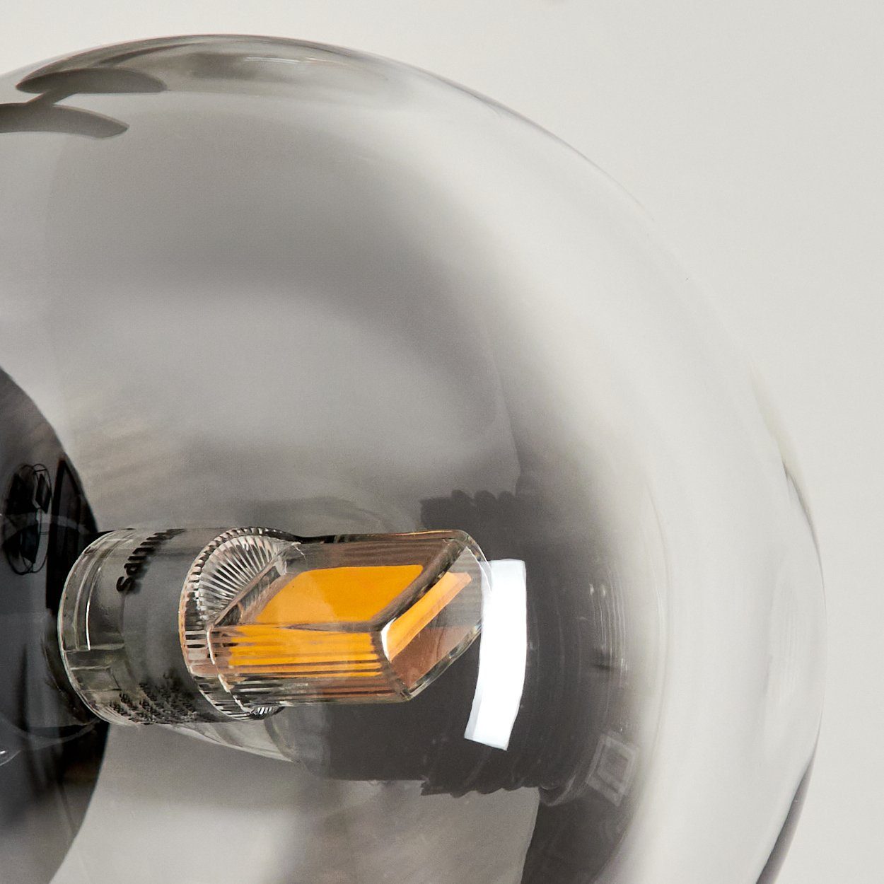 G9, Leuchtmittel, Metall/Glas Stehlampe Glas, ohne x 5 aus im Schwarz/Rauchfarben/Klar, Leuchtmittel aus ohne hofstein Standlampe Retro-Design Stehlampe in