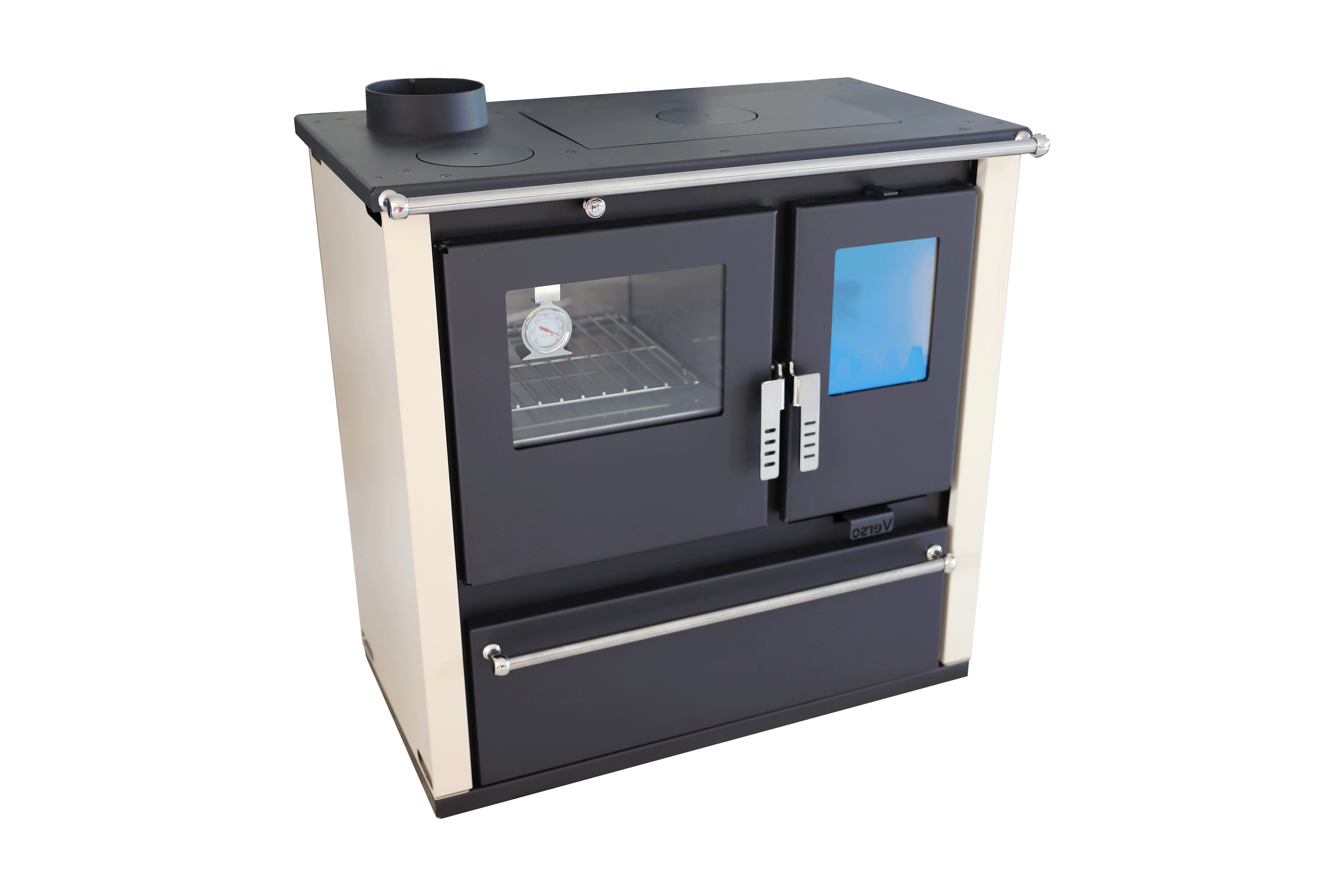 Verso Kaminofen CS PLUS INOX Ivory links günstig online kaufen