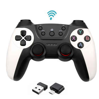 Tadow Android Gamepad Wirelesscontroller 2.4G drahtlose Übertragung Weiß Gamepad (für Android,Smart TV,PC)