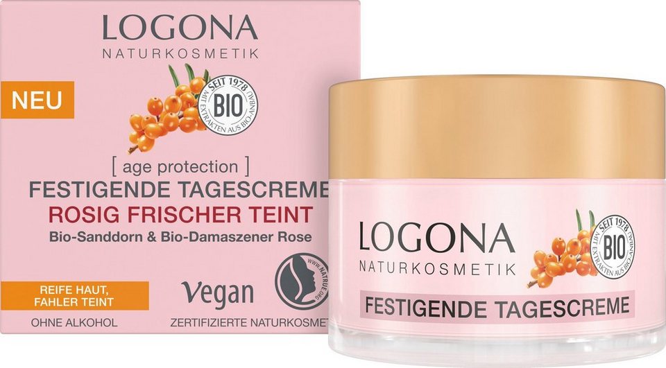 LOGONA Tagescreme Logona [AP] Tagescreme Rosé, Rosig frische Ausstrahlung,  für reife Haut mit fahlem Teint