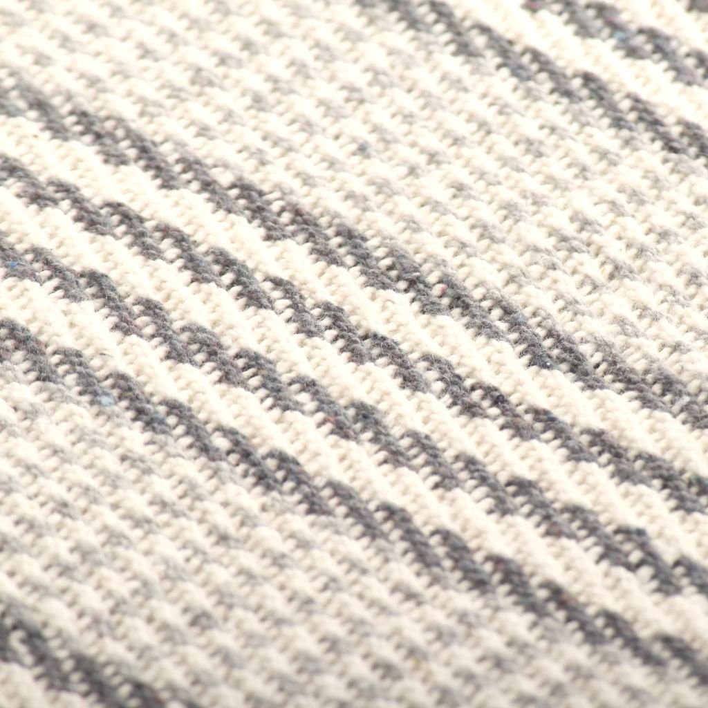 vidaXL und Grau Wohndecke Streifen x Wohndecke und 160 cm Baumwolle 210 Kuscheldecke Weiss, Weiß Grau