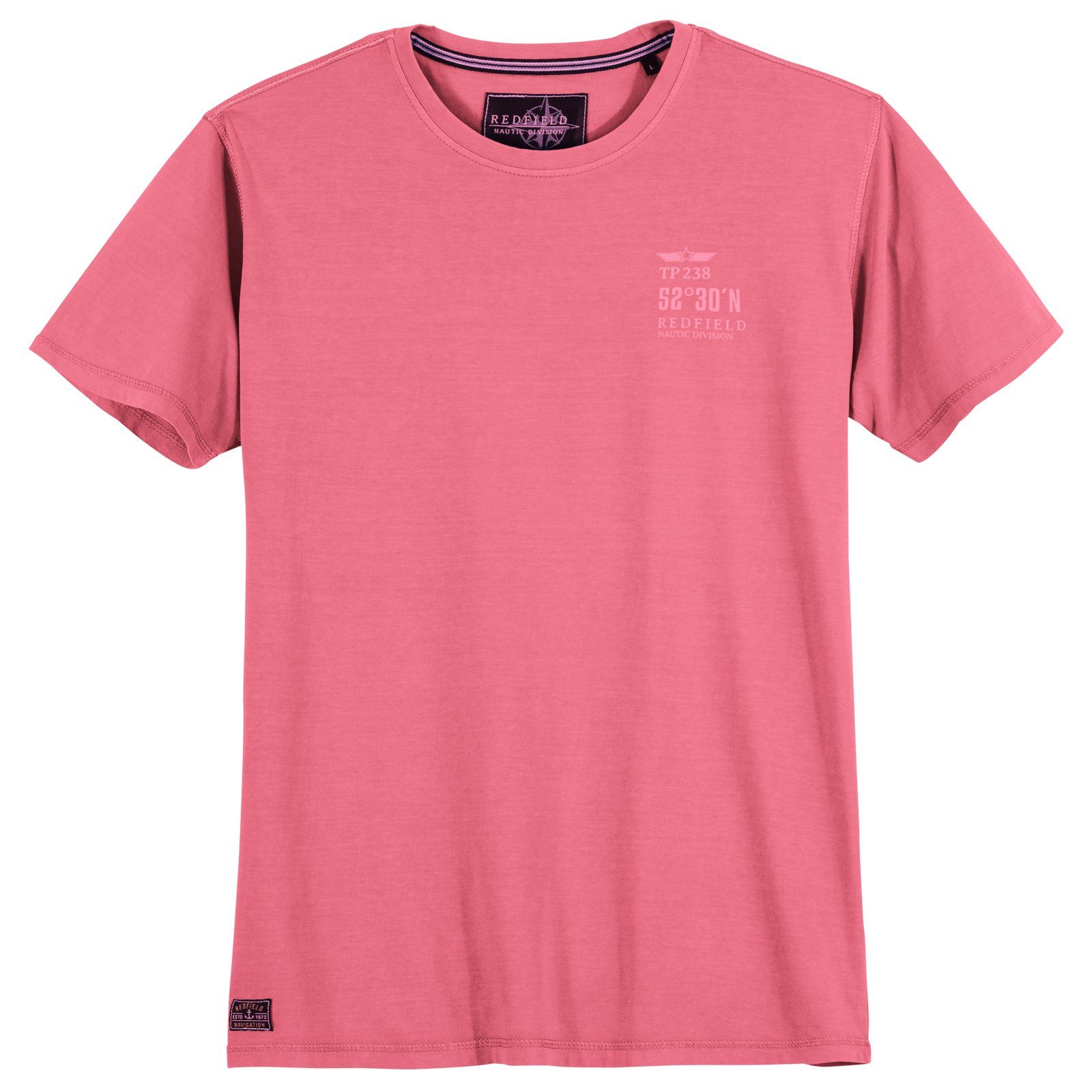redfield Print-Shirt Große Größen Herren Vintage T-Shirt pink Redfield