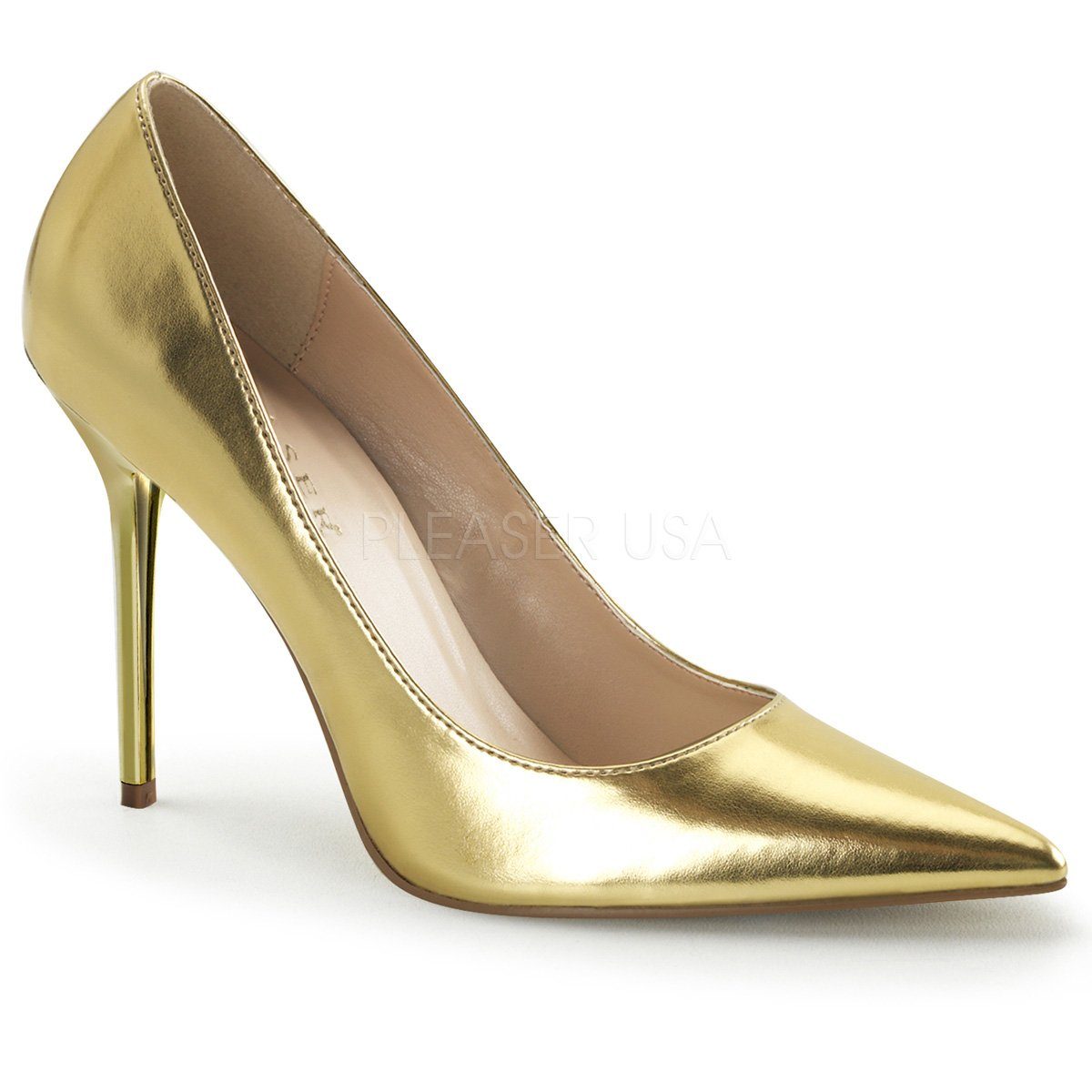 Pleaser Stiletto Gold CLASSIQUE-20 - PU High-Heel-Pumps Metallic Pumps