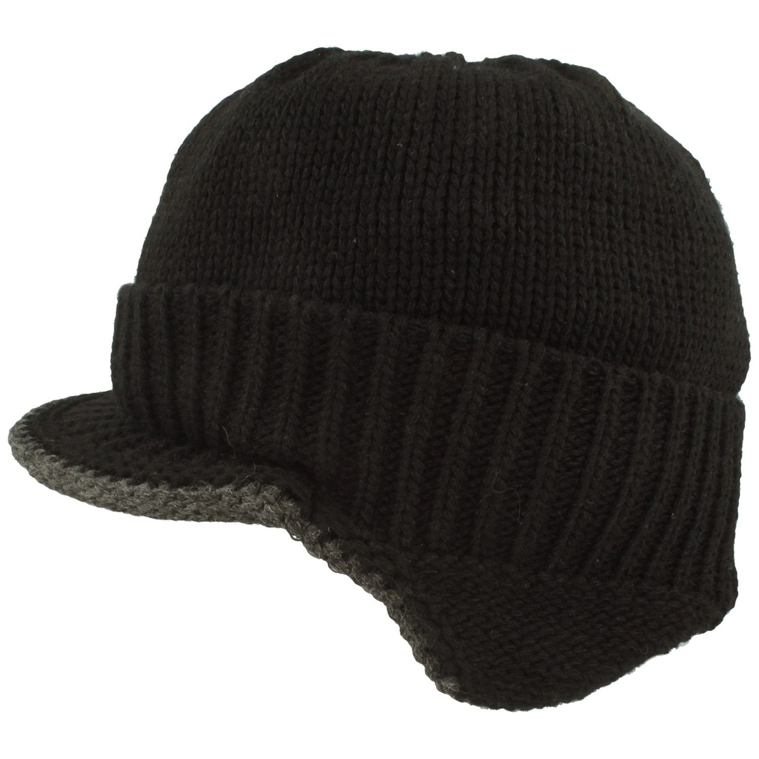 McBurn Strickmütze warm in Flieger-Optik mit Schild & Umschlag günstig online kaufen