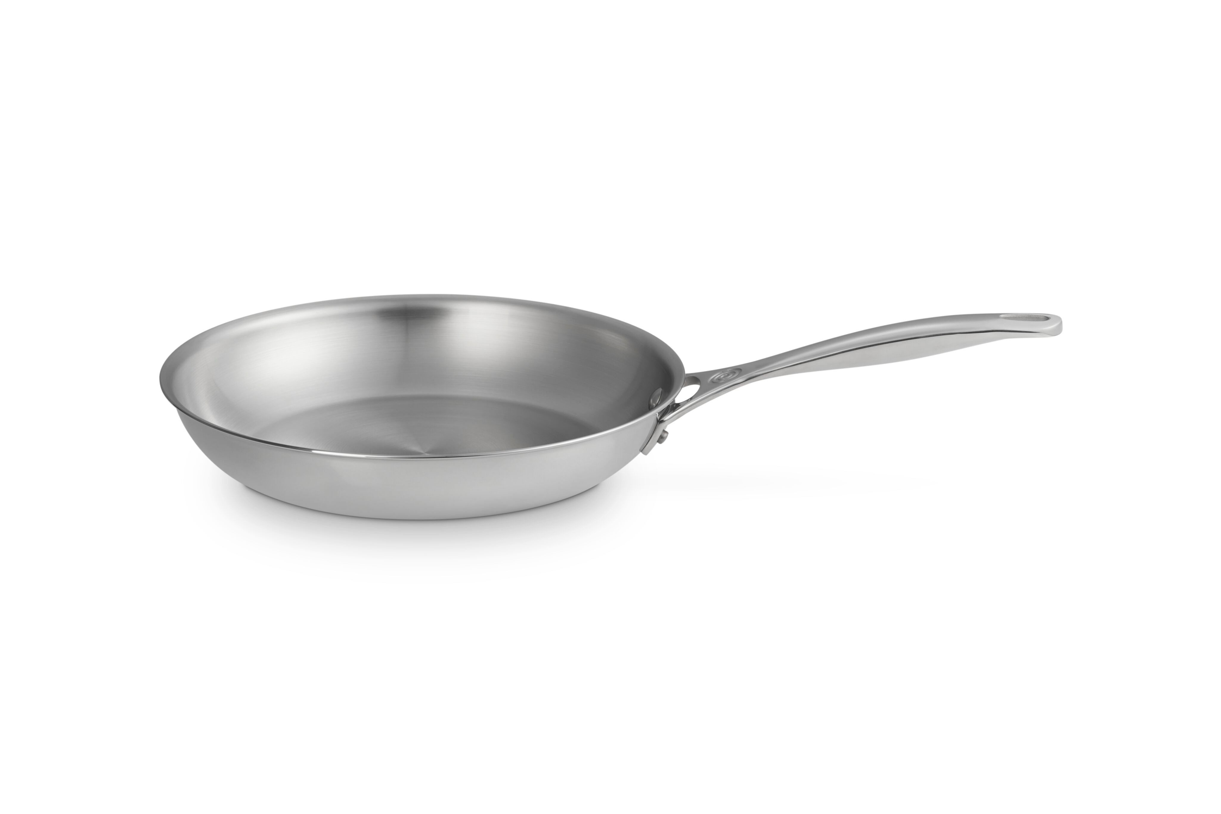 LE CREUSET Bratpfanne Unbeschichtete flache Pfanne, Edelstahl, 3-ply PLUS Edelstahl, 26 cm, 96600226000100