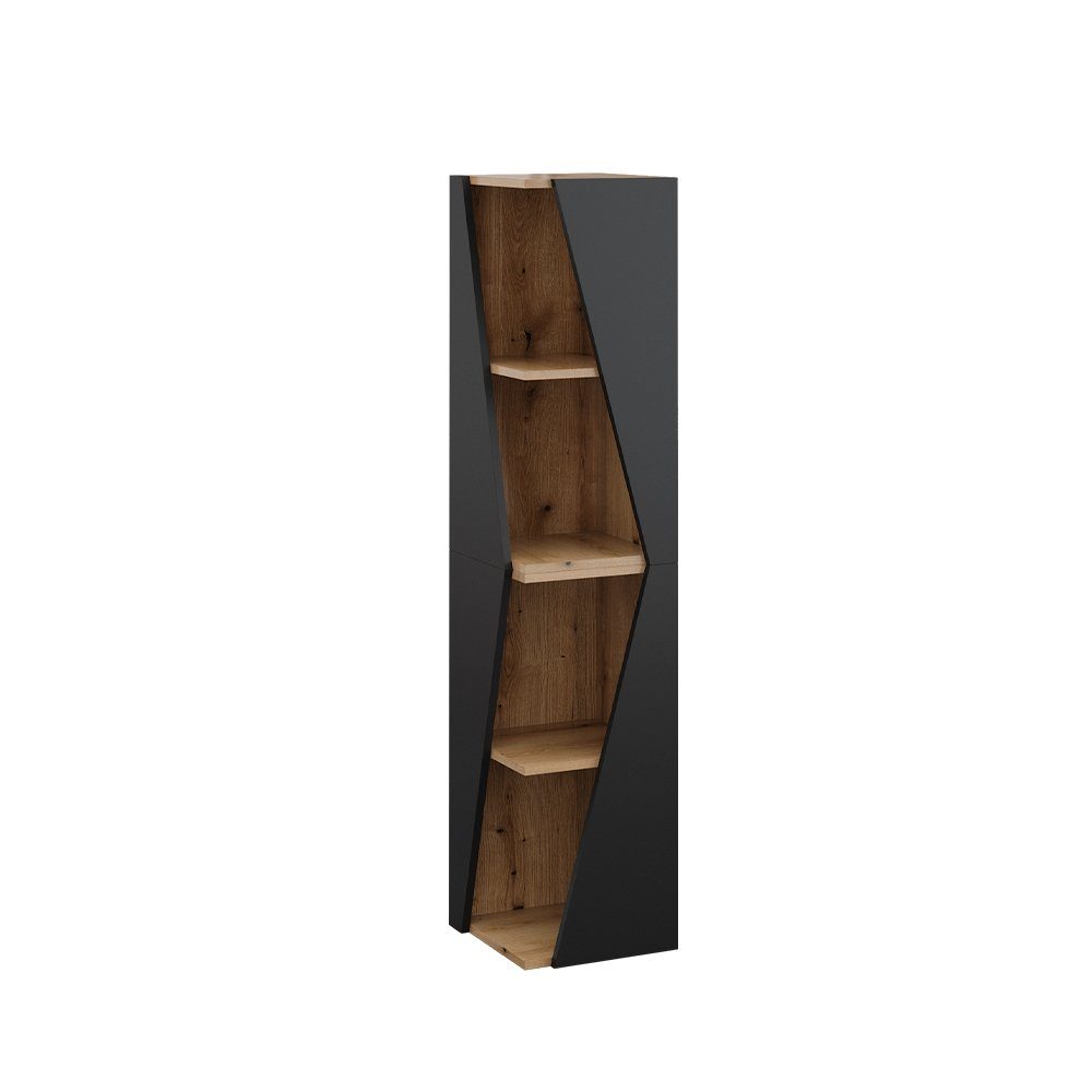 Vicco Hochschrank Benno, Anthrazit/Eiche, 31.6 x 70.5 cm mit 3 Ablagen (1-St)