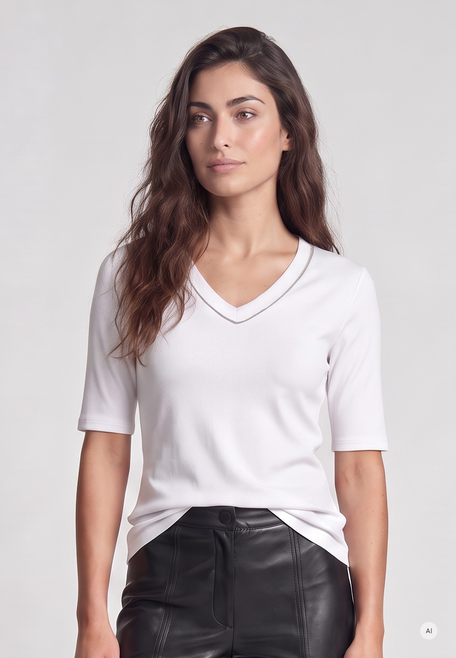 MARC AUREL Shirtbluse mit Schmuckkante