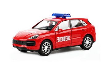 Modellauto PORSCHE Cayenne Turbo "Feuerwehr" Rot Modell Metall Modellauto Spielzeugauto Kinder Geschenk 84