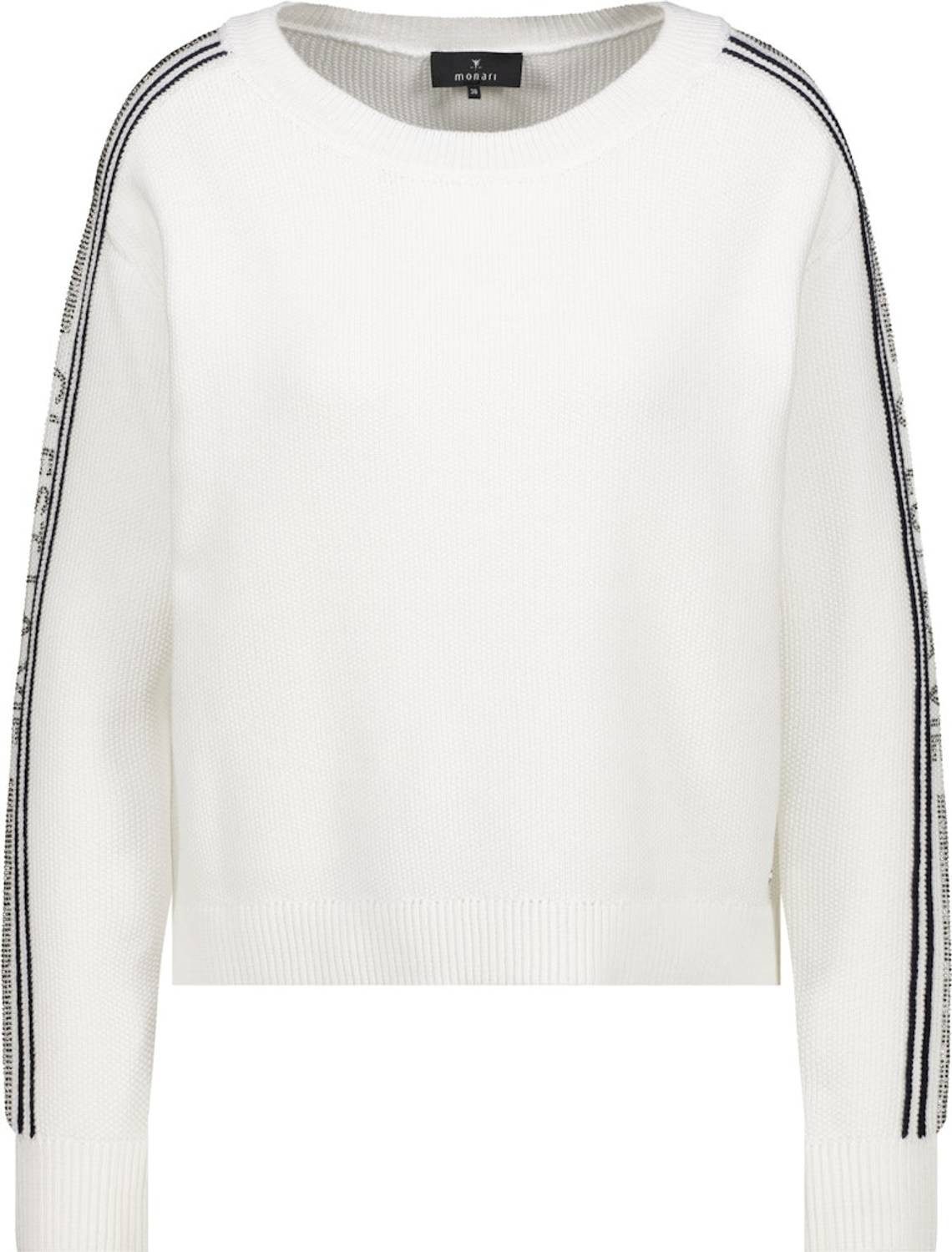 Monari Rundhalspullover 410385 Streifendetails günstig online kaufen