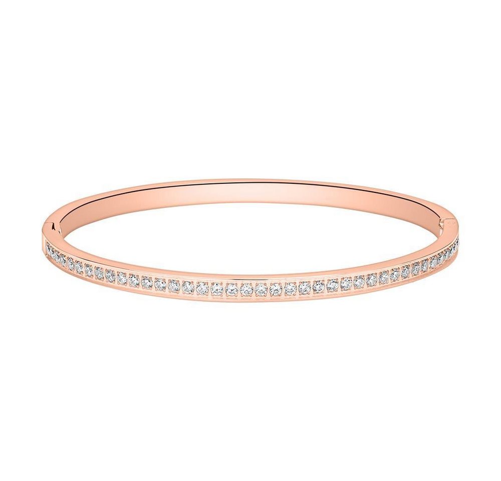 Unique Edelstahlarmband Sparkling Armreif mit Zirkonia Rosé B5251