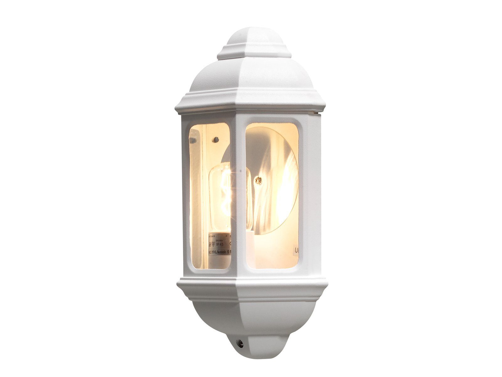 KONSTSMIDE LED Außen-Wandleuchte, Dimmfunktion, LED wechselbar, Warmweiß, Wand-Laterne Landhausstil, Fassadenbeleuchtung Hauswand, Weiß H: 36cm