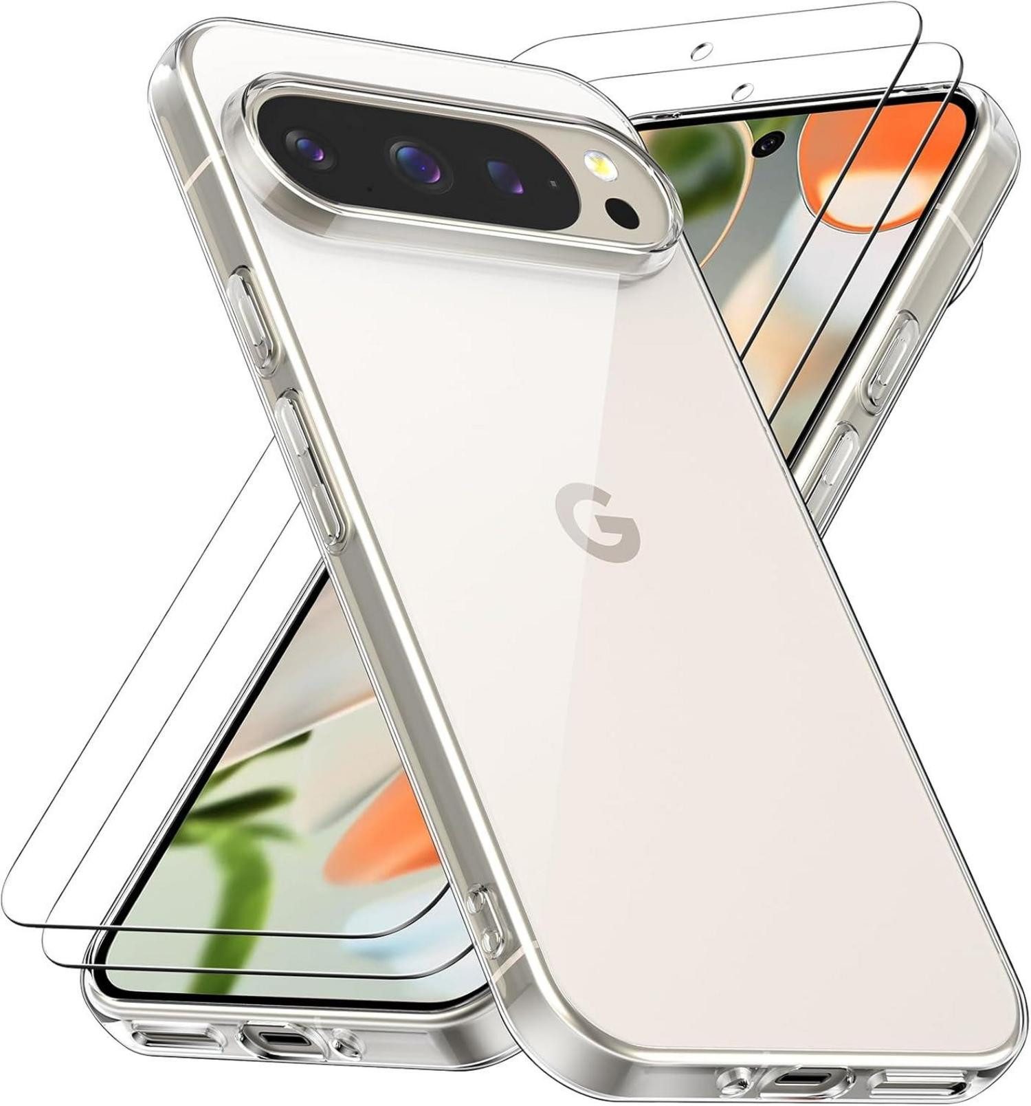 LuxusKollektion Handyhülle Handyhülle Google Pixel 9 Pro XL Panzer Schutz Glas Transparent