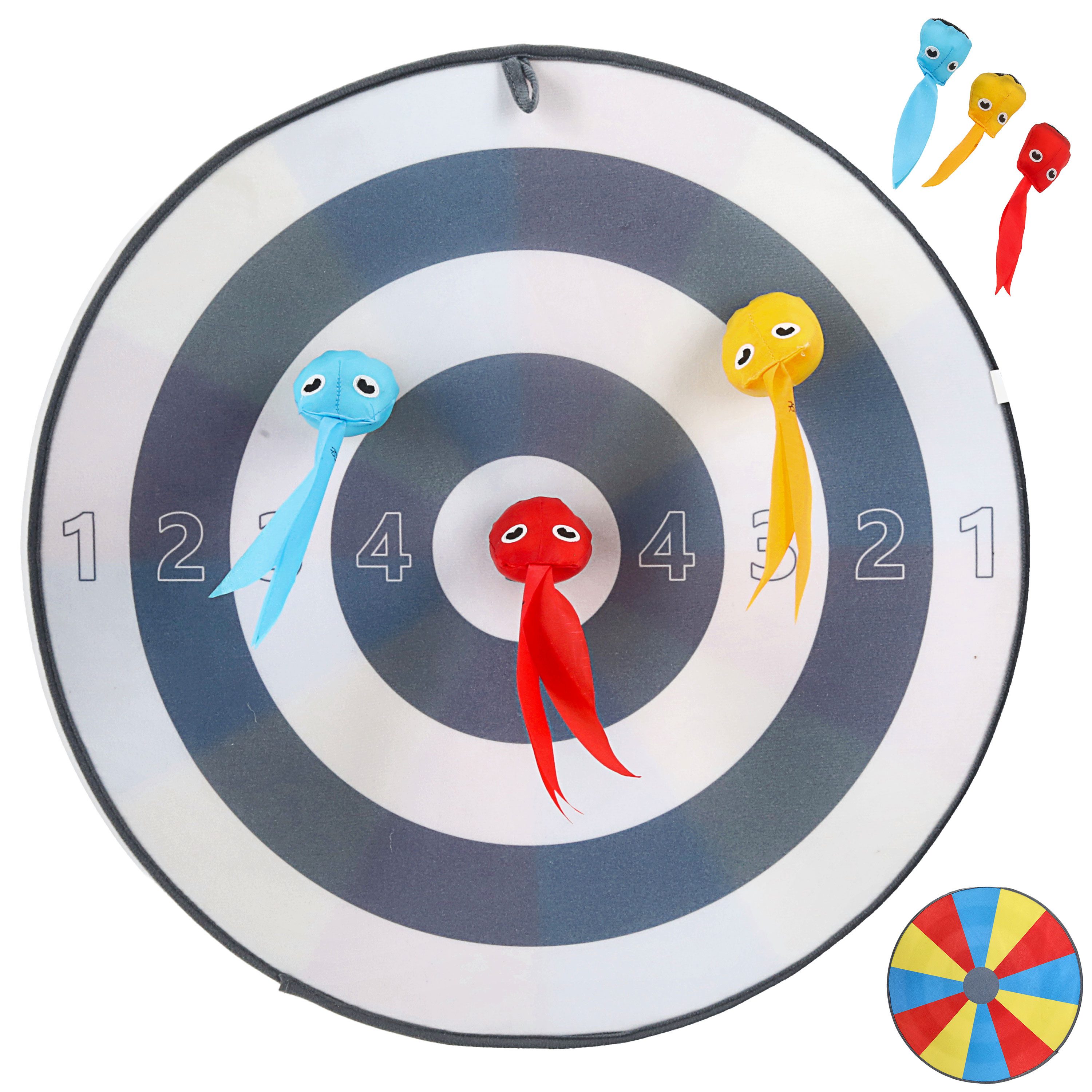 CEPEWA Spielzeug-Gartenset Wurfspiel Klettball Set Ø50cm Polyester PP Zielscheibe drei Bälle