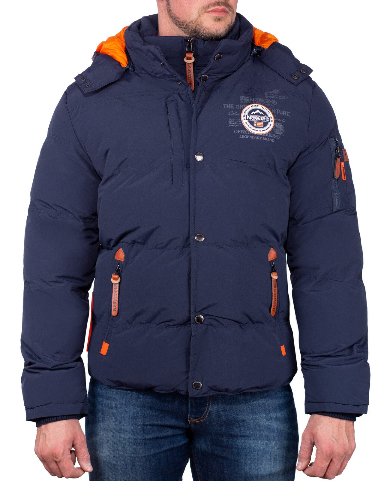 Geographical Norway Winterjacke Herren Regular Fit Steppjacke baverveine Wind-, wasser- und kälteabweisend mit schnell trocknendem Material