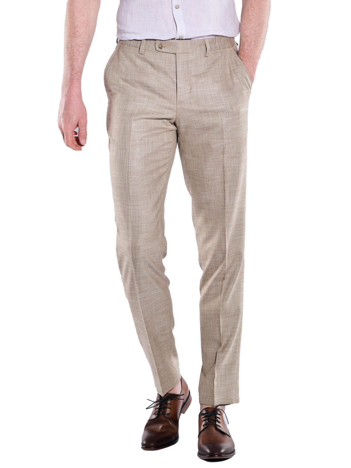 Engbers Anzughose Herren Anzug-Hose slim fit, Beige