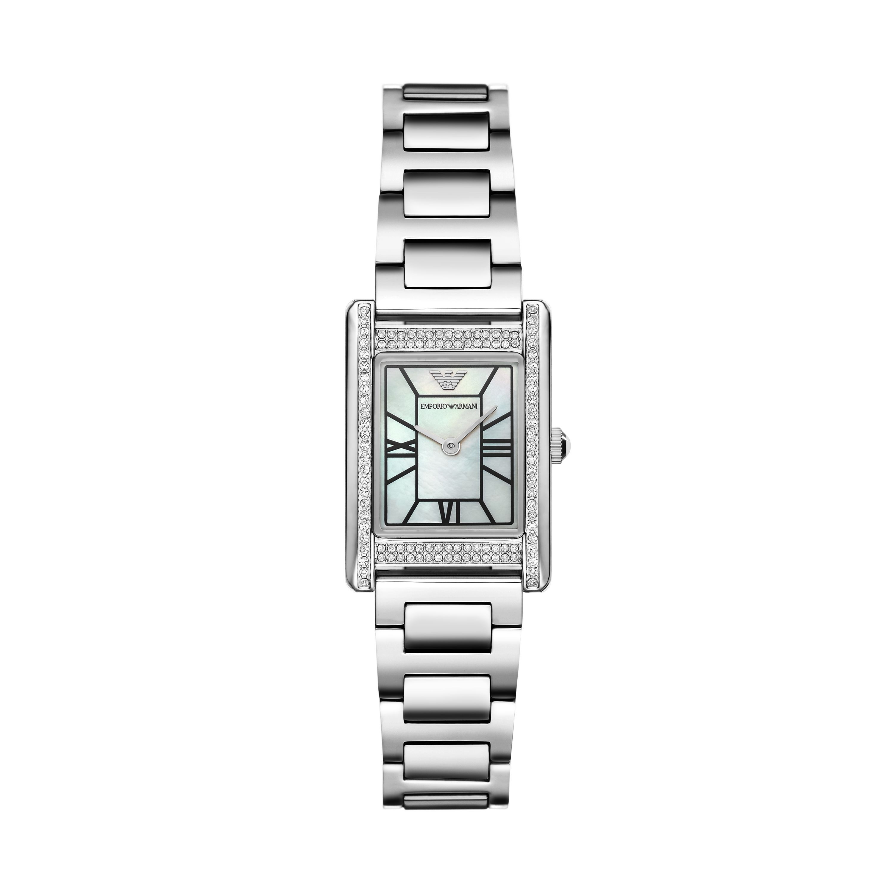 Emporio Armani Quarzuhr AR11796, Armbanduhr, Damenuhr, Edelstahlarmband, analog, Glassteine