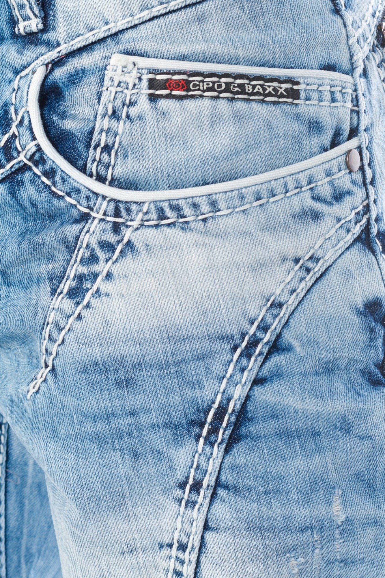 Regular-fit-Jeans Herren Jeans Hose mit ausgefallener Nahtstruktur