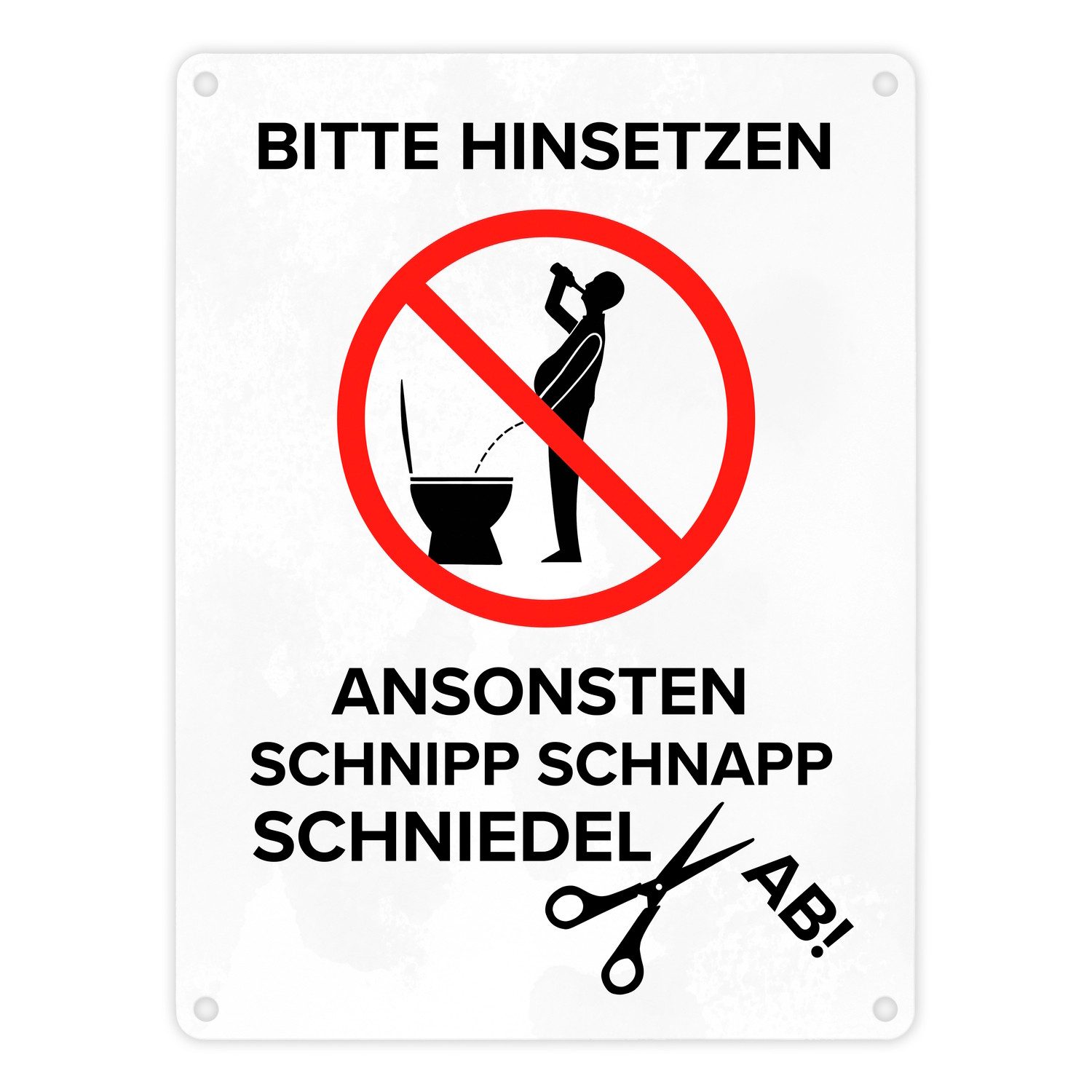 Metallschild Bitte hinsetzen ansonsten… Toilette Metallschild in 15x20 cm mit